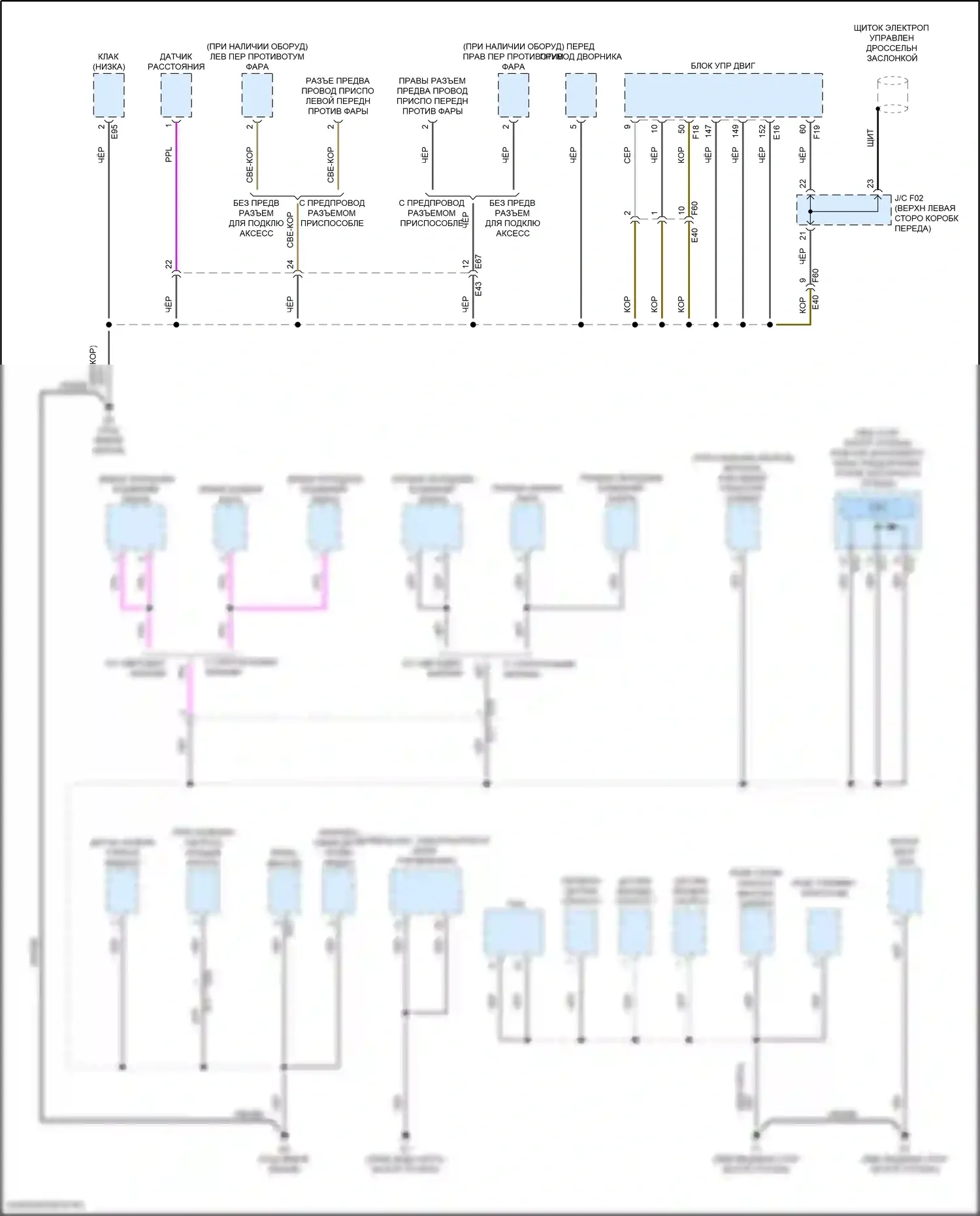 Rogue Sport Nissan I рестайлинг (2019-2024): Электросхема точек подключения масс (2 из 5) 