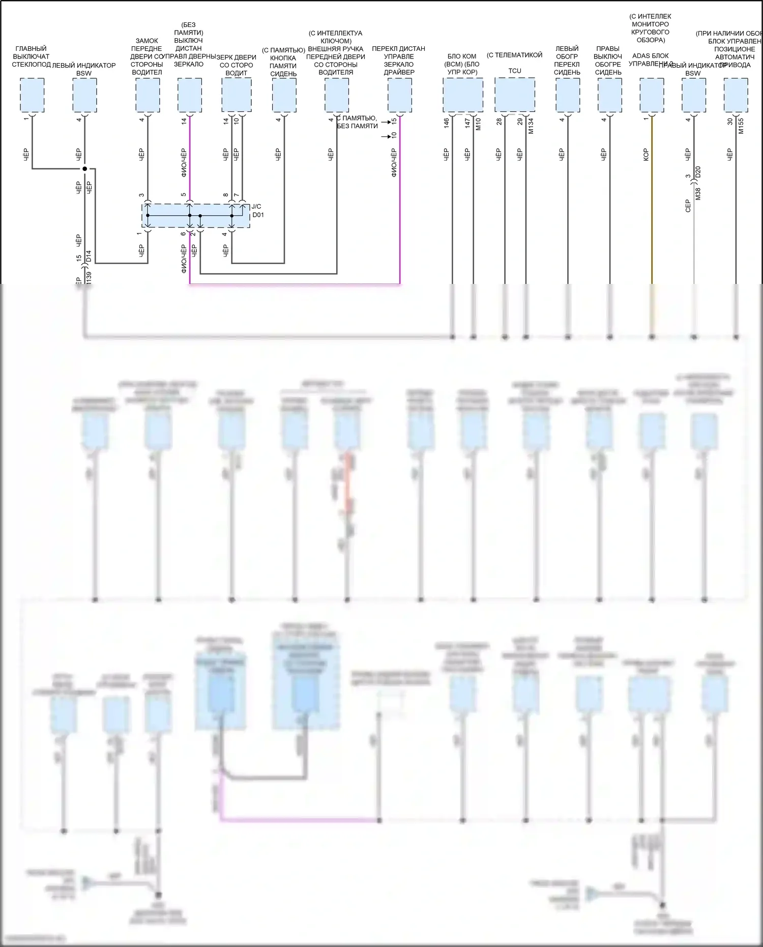 Rogue Sport Nissan I рестайлинг (2019-2024): Электросхема точек подключения масс (3 из 5) 