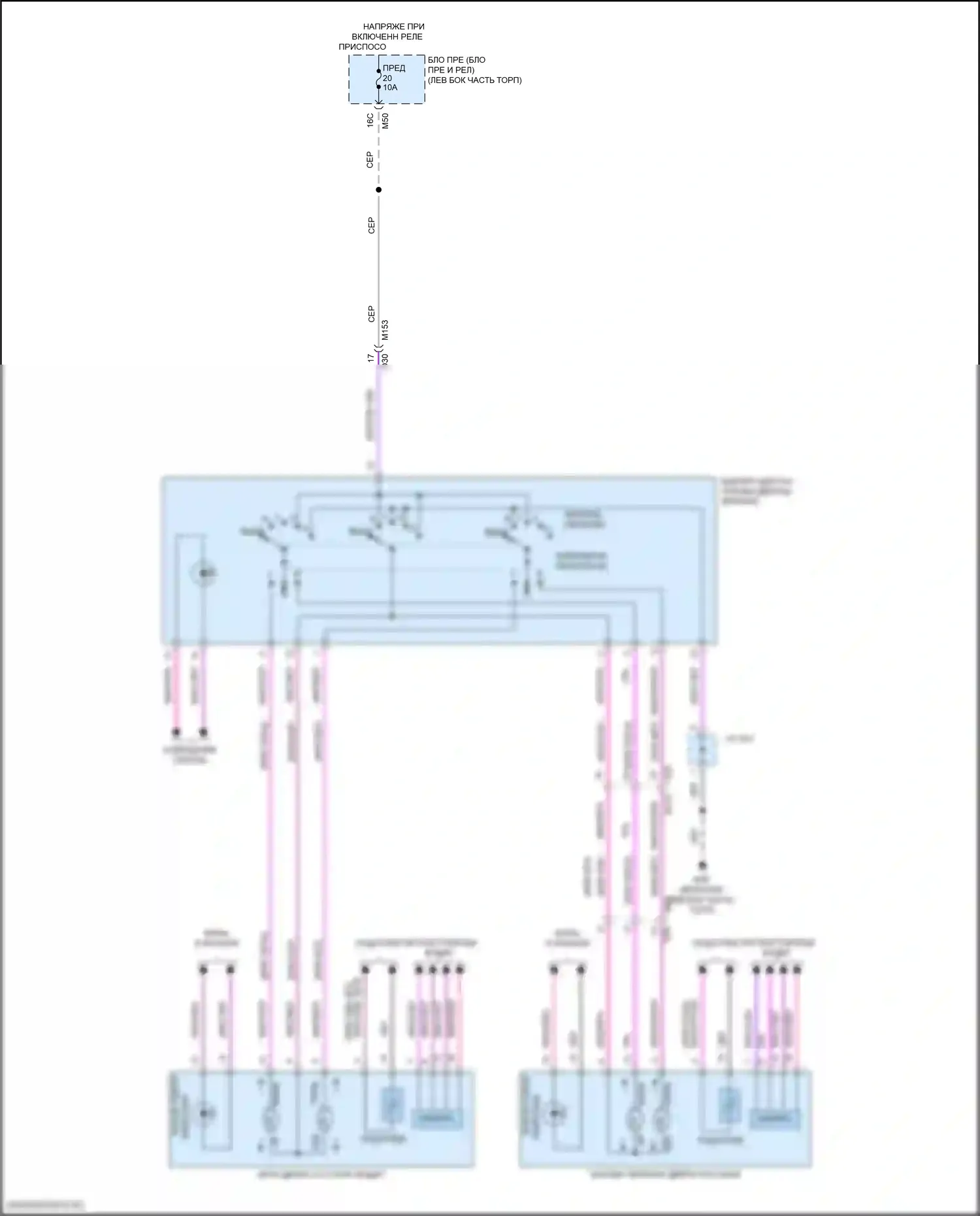 Rogue Sport Nissan I рестайлинг (2019-2024): Электросхема управления зеркалами заднего вида 