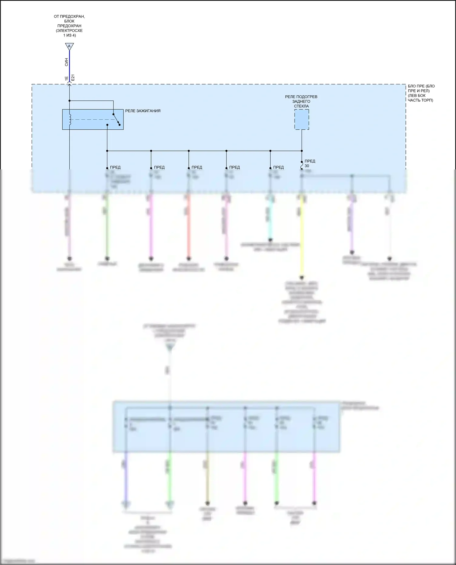 Rogue Sport Nissan I (2017-2019): Электросхема блока предохранителей реле (2 из 4) 