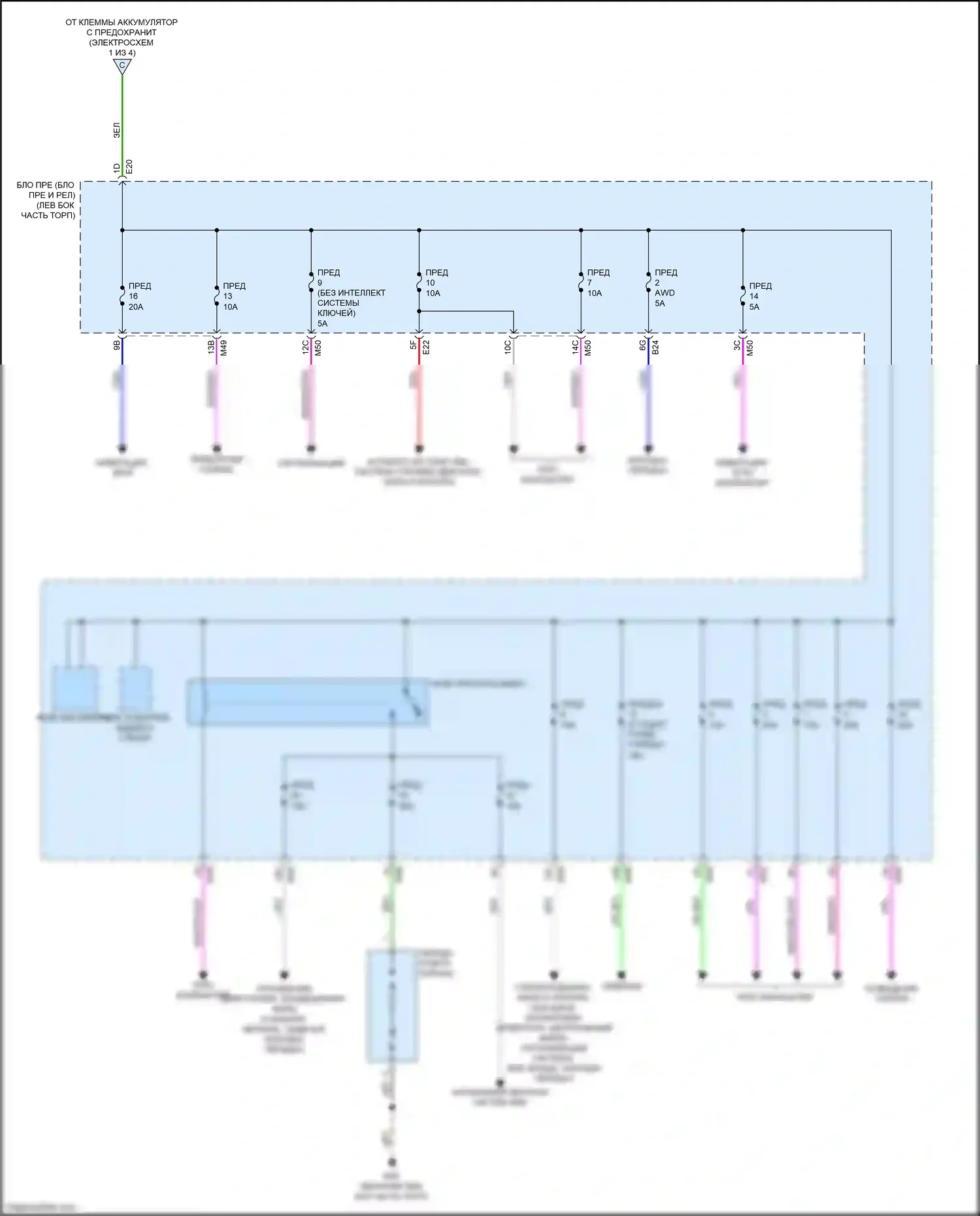 Rogue Sport Nissan I (2017-2019): Электросхема блока предохранителей реле (3 из 4) 