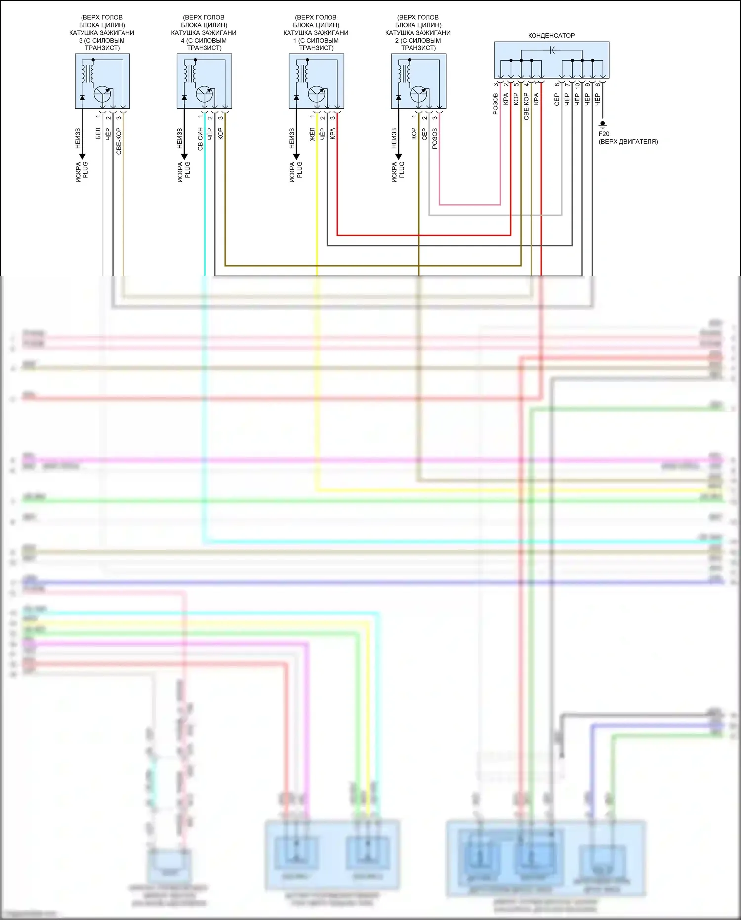 Rogue Sport Nissan I (2017-2019): Электросхема двигателя 2.0l (6 из 7) 