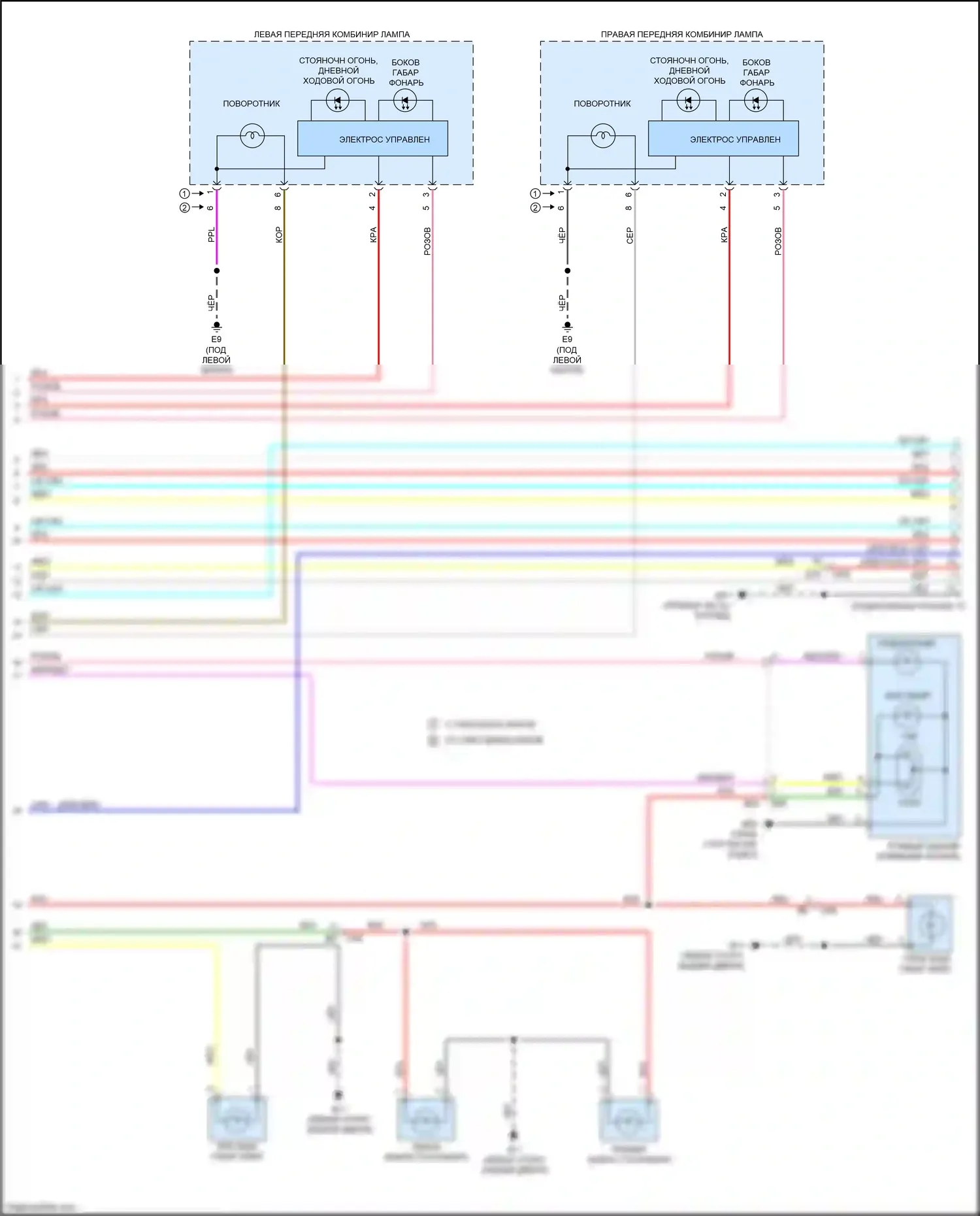Rogue Sport Nissan I (2017-2019): Электросхема фар и фонарей (3 из 3) 