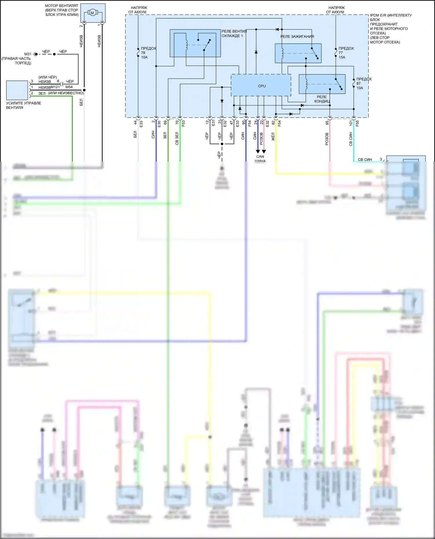 Rogue Sport Nissan I (2017-2019): Электросхема ручного кондиционера (2 из 2) 
