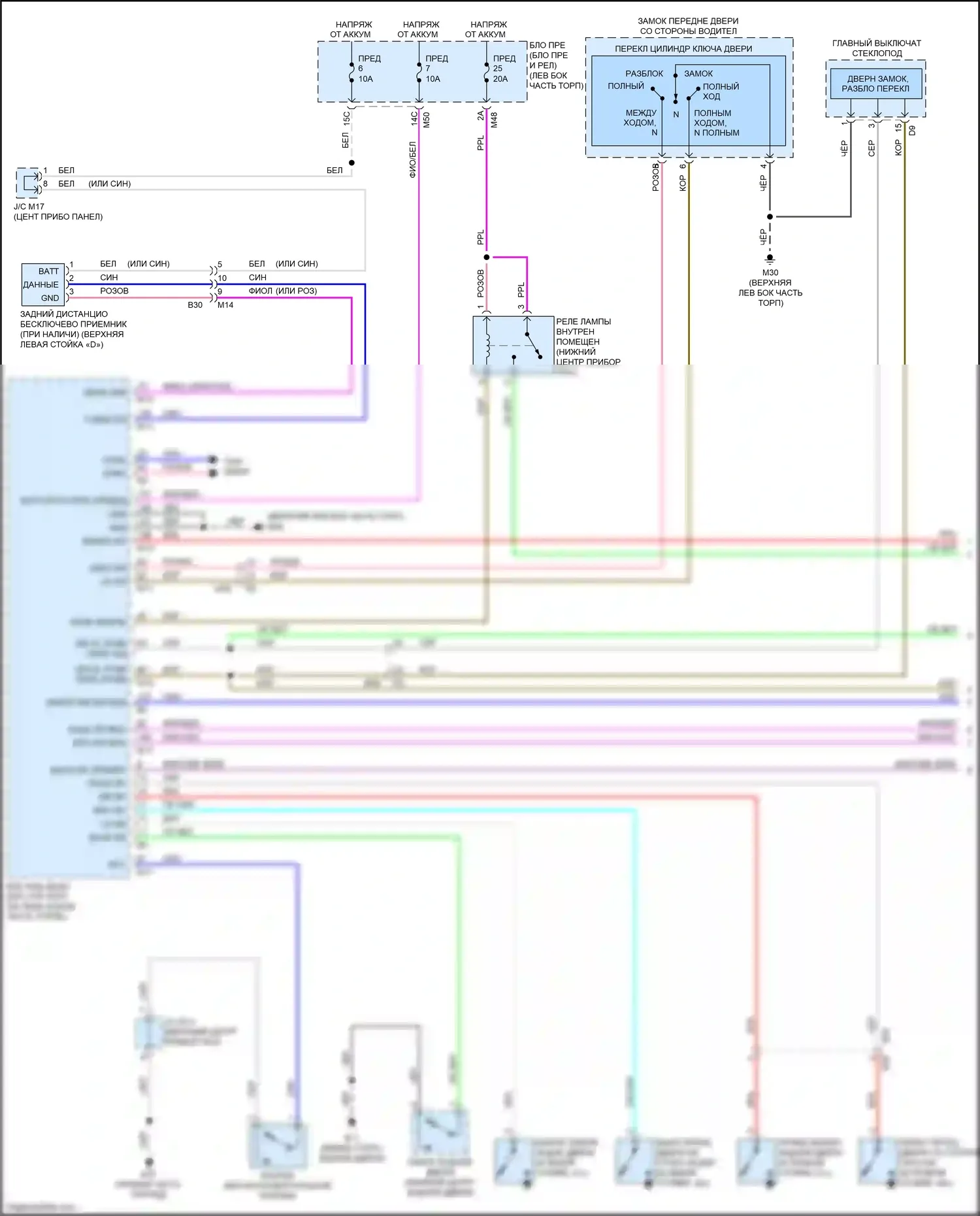 Rogue Sport Nissan I (2017-2019): Электросхема освещения салона (1 из 2) 