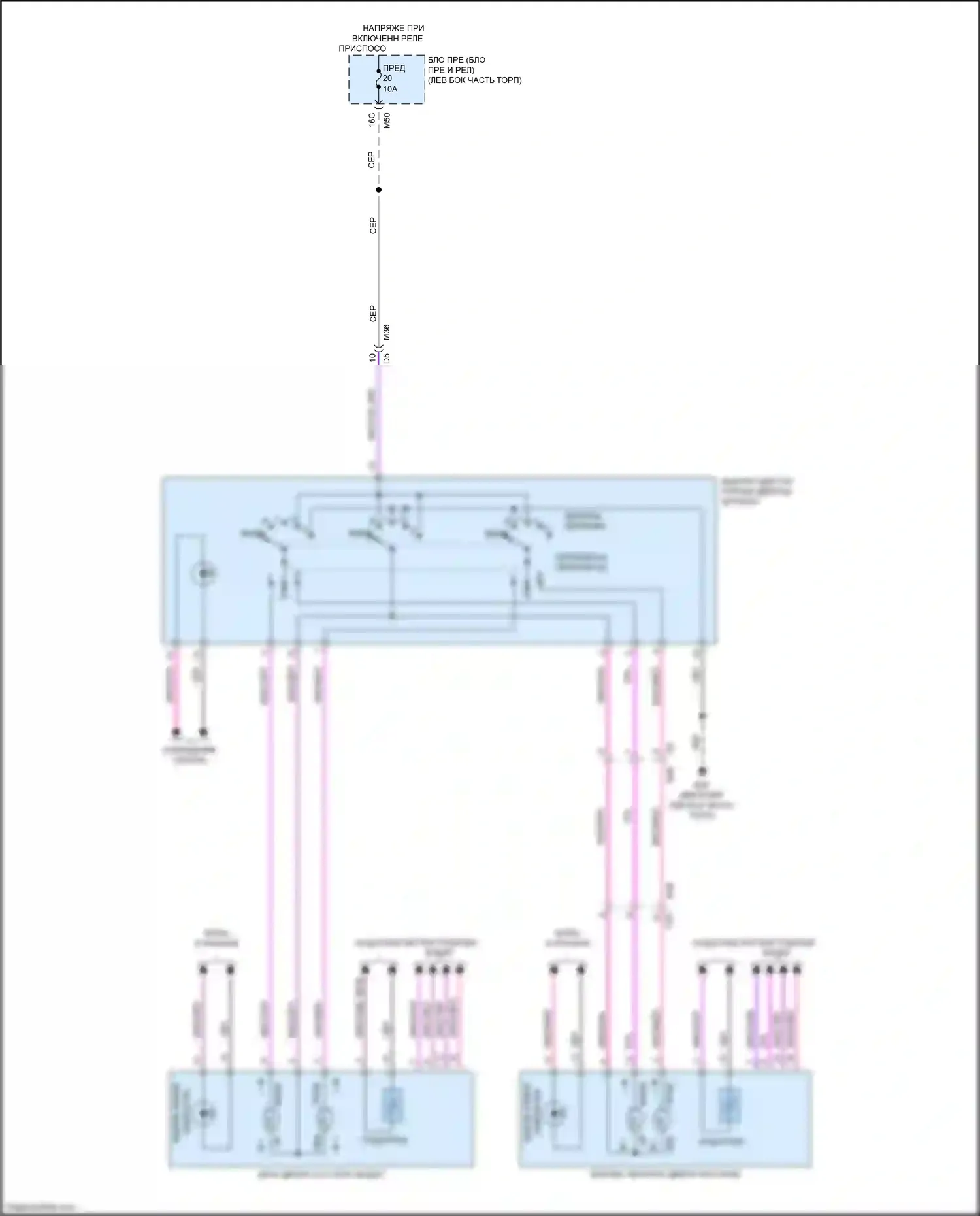 Rogue Sport Nissan I (2017-2019): Электросхема управления зеркалами заднего вида 