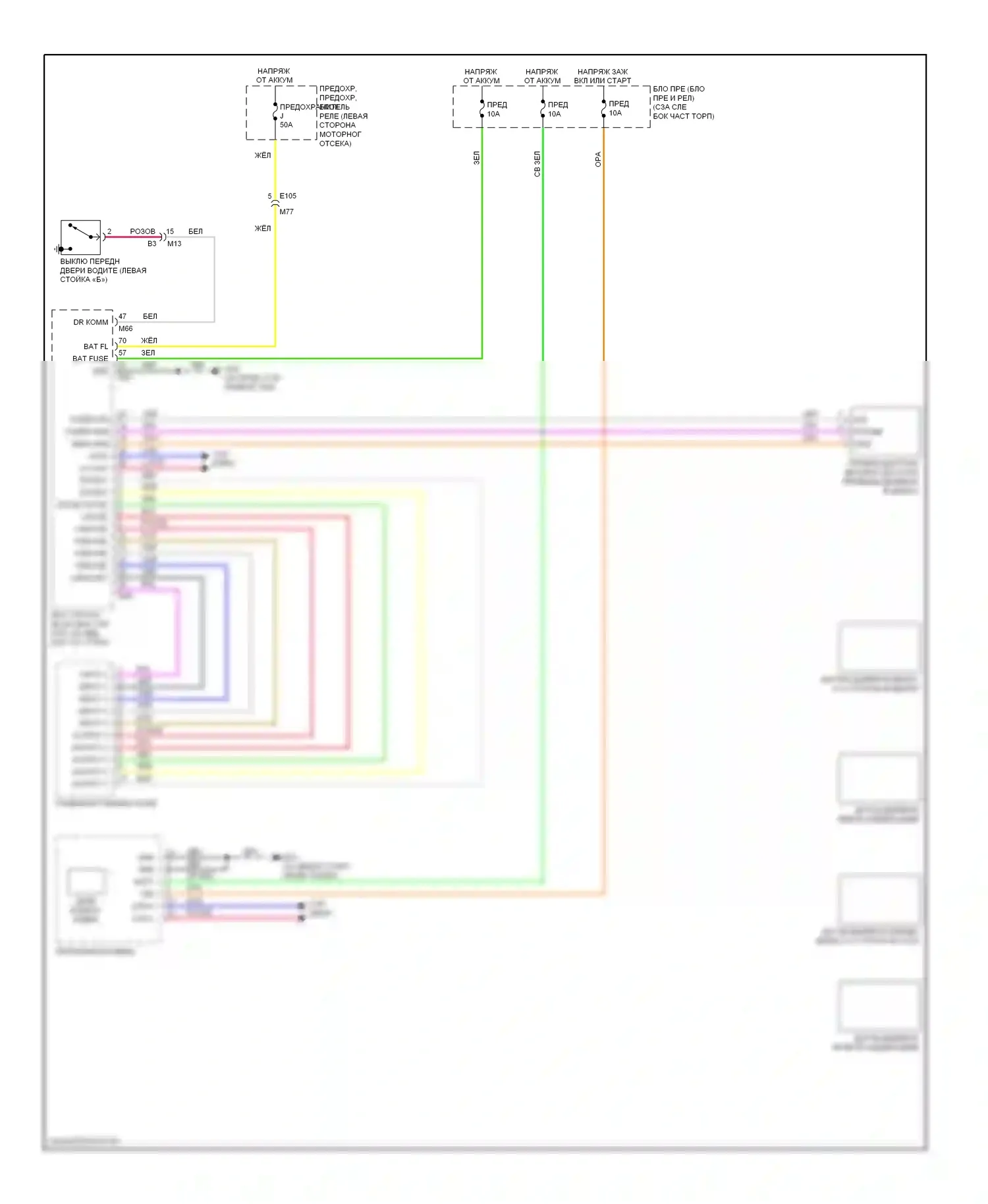 Rogue Nissan I рестайлинг (2010-2013): Электросхема контроля давления в шинах 