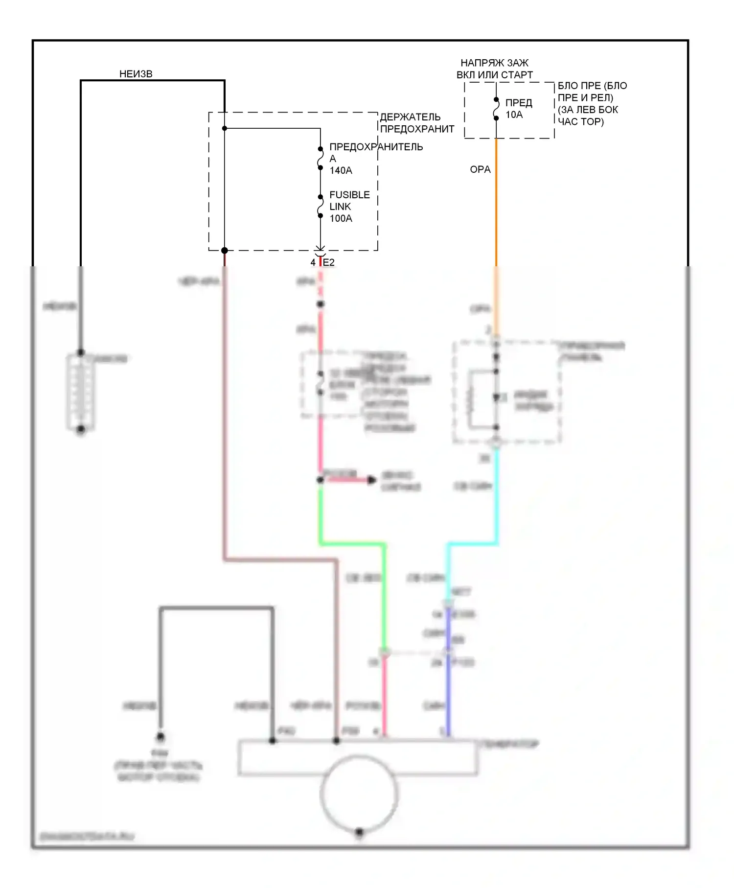 Rogue Nissan I рестайлинг (2010-2013): Электросхема генератора 