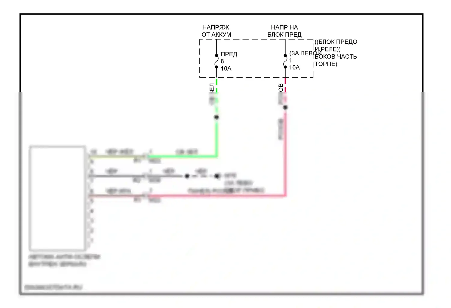 Rogue Nissan I рестайлинг (2010-2013): Auto анти-ослепляя внутри зеркальной электросхемы проводки 