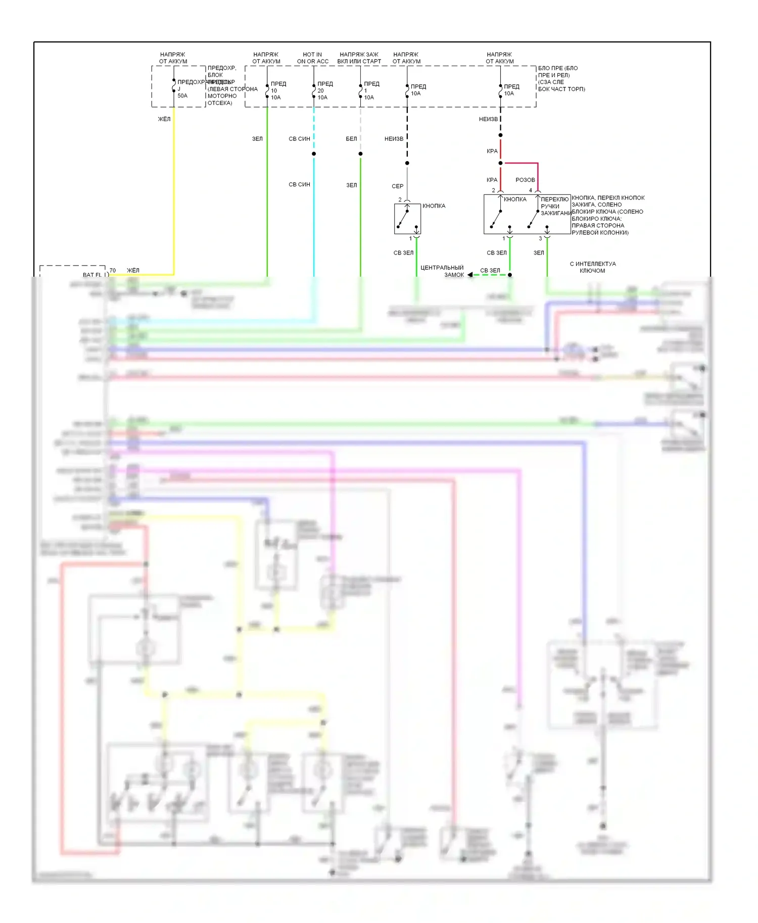 Rogue Nissan I (2007-2010): Электросхема освещения салона 