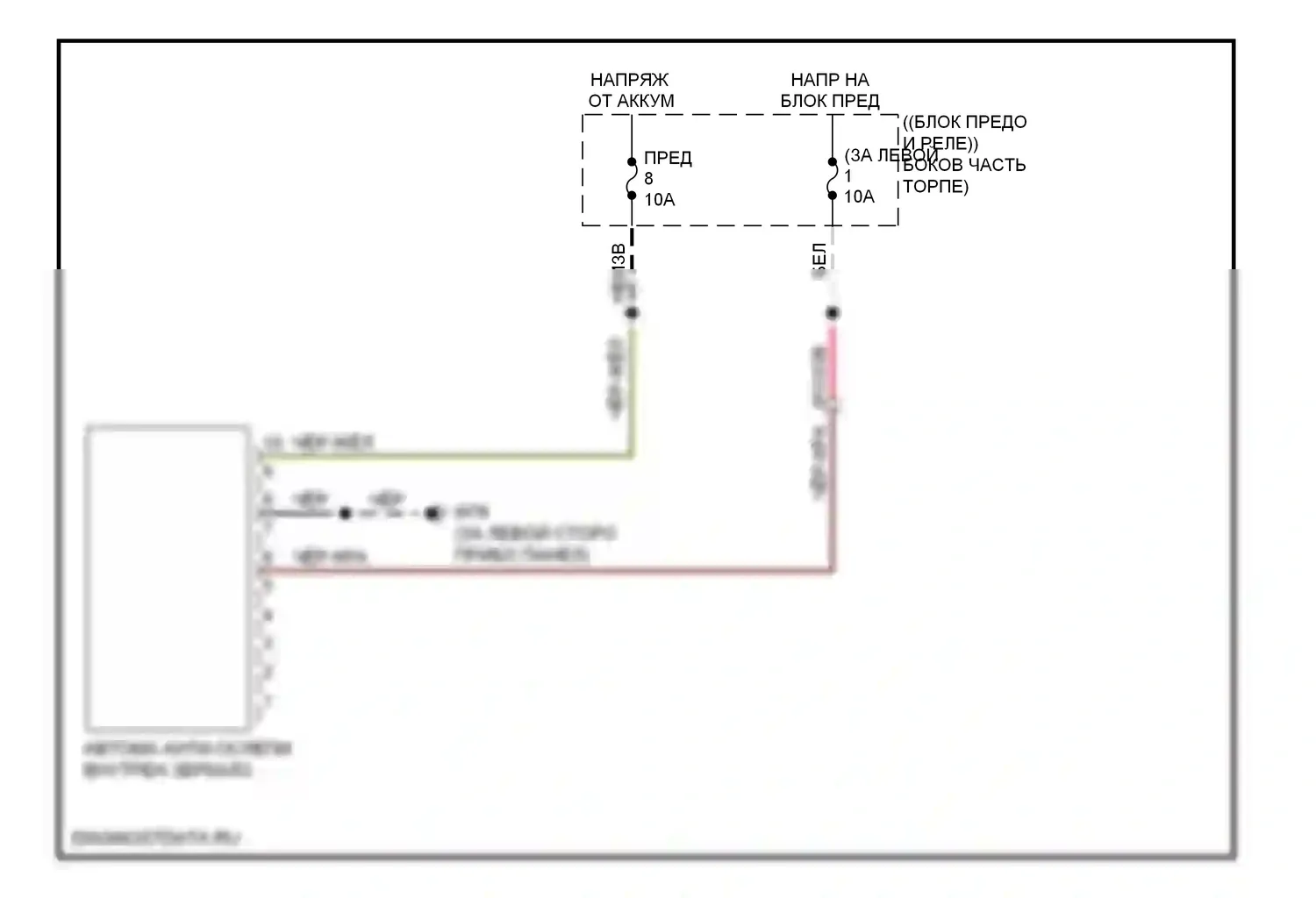 Rogue Nissan I (2007-2010): Зеркало заднего вида с автозатемнением электросхема 