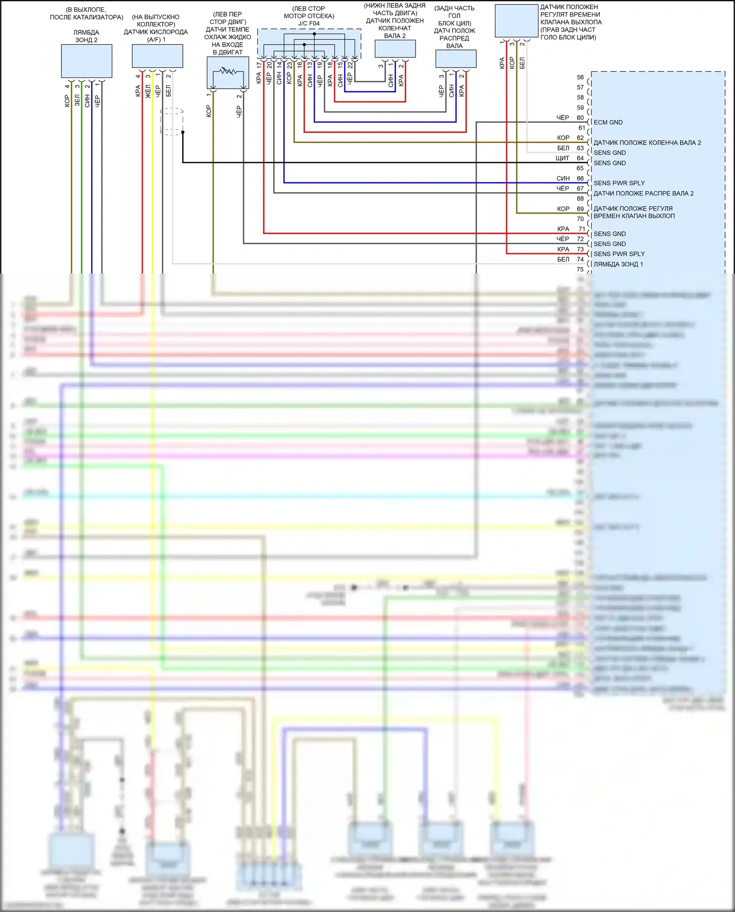 Rogue Nissan II рестайлинг (2016-2020): Электросхема двигатель 2.0л гибрид, электросхема органов управления двигателем (7 из 7) 