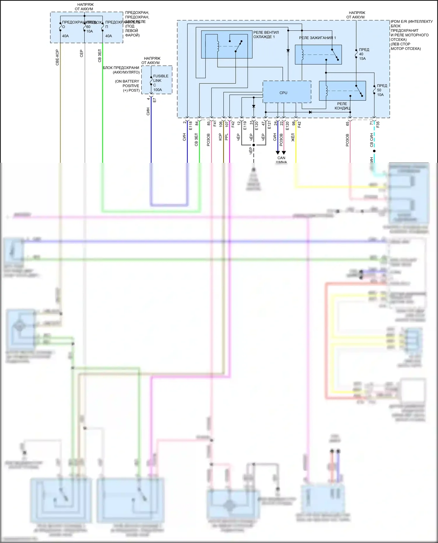 Rogue Nissan II рестайлинг (2016-2020): Электросхема ручного кондиционера (2 из 2) 
