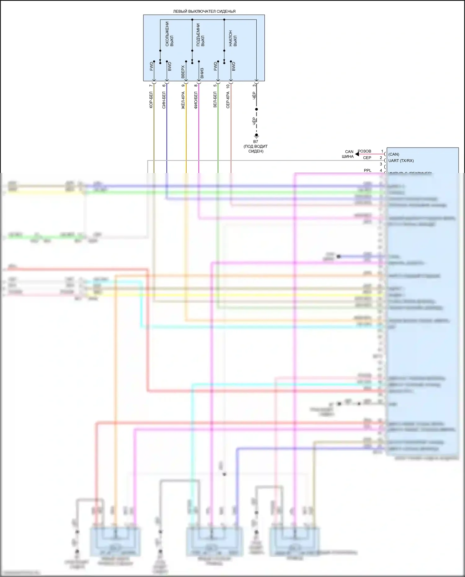 Rogue Nissan II рестайлинг (2016-2020): Электросхема систем памяти, гибридная (3 из 3) 