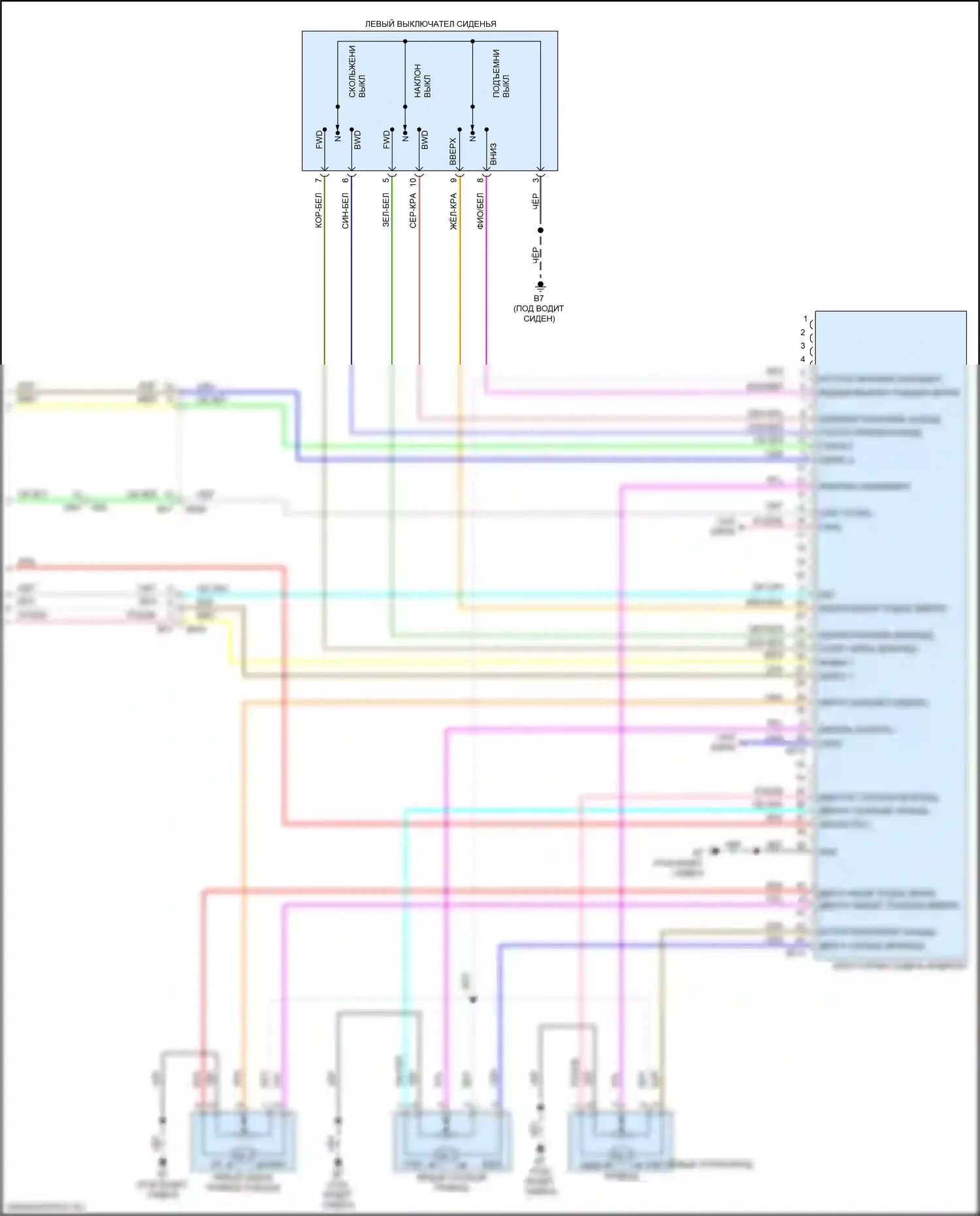 Rogue Nissan II рестайлинг (2016-2020): Электросхема систем памяти, кроме гибридной (3 из 3) 
