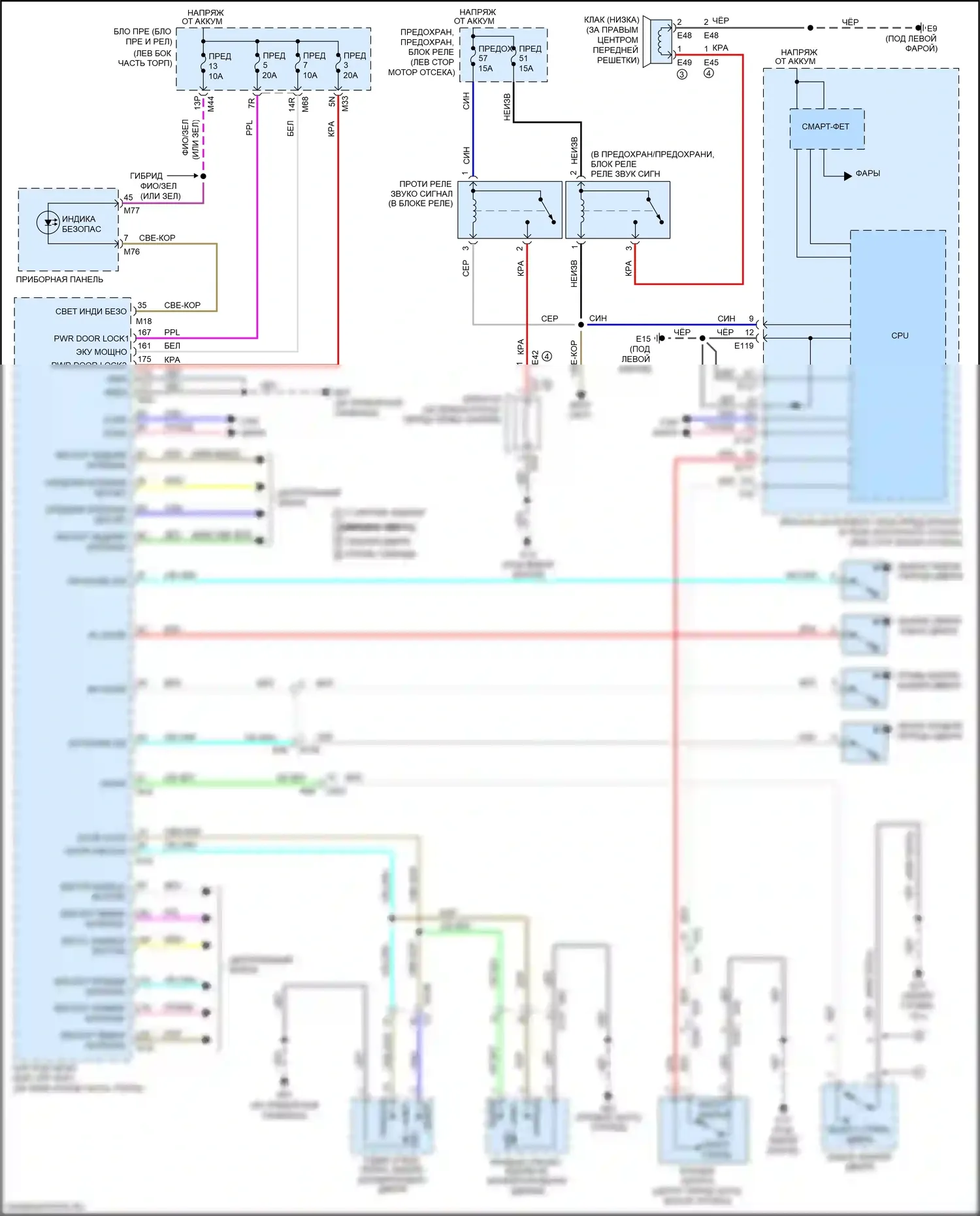 Rogue Nissan II рестайлинг (2016-2020): Электросхема защиты от взлома 