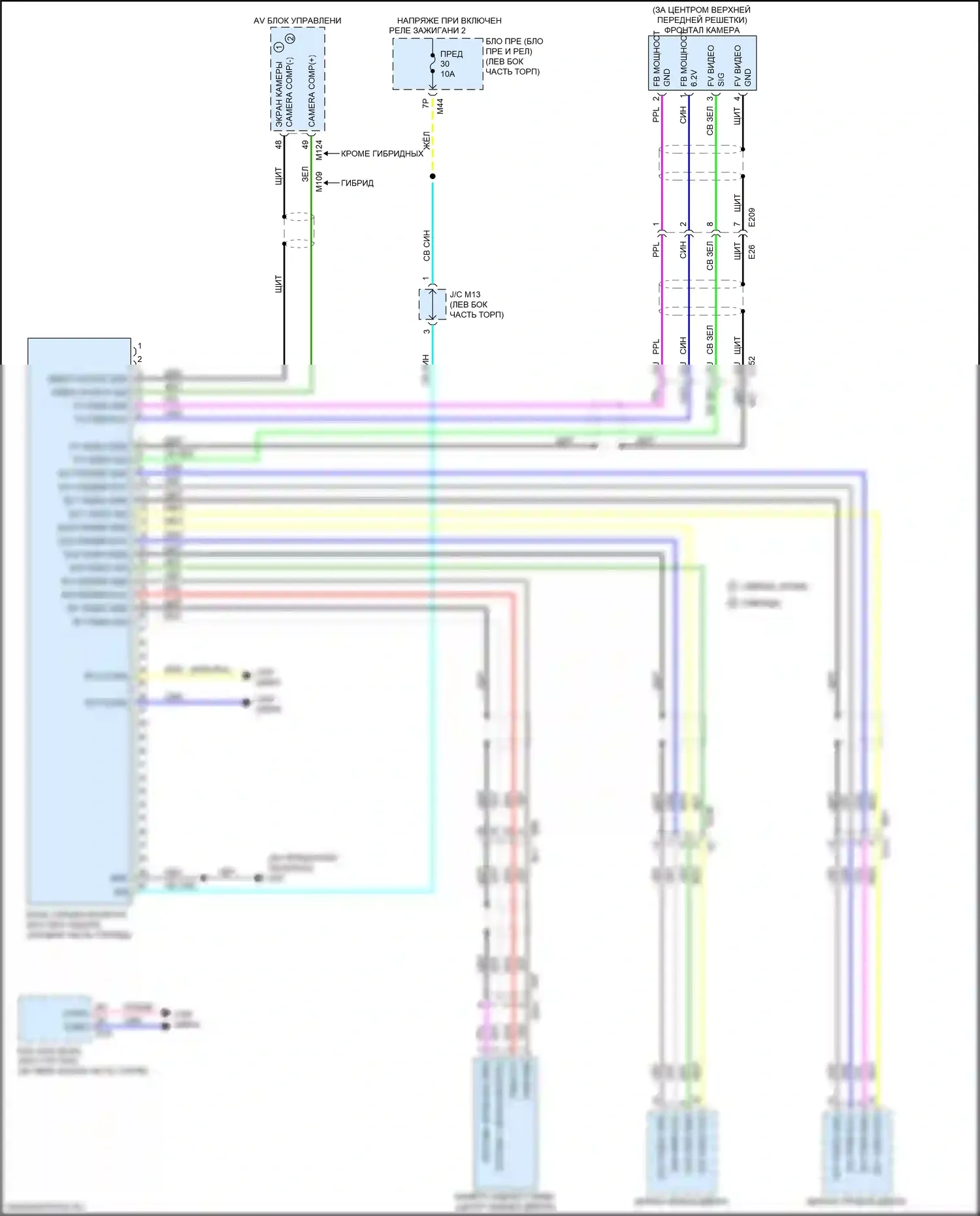 Rogue Nissan II рестайлинг (2016-2020): Электросхема камеры кругового обзора 