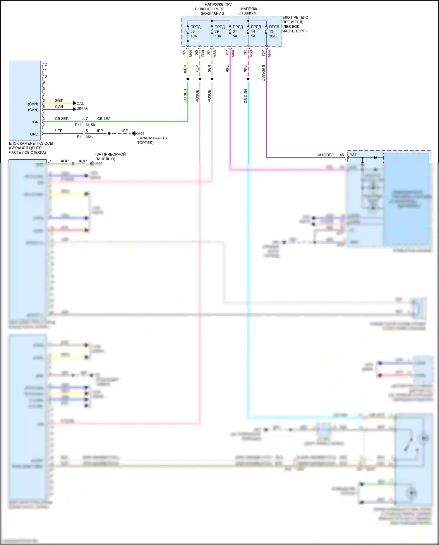 Rogue Nissan II рестайлинг (2016-2020): Электросхема сигнализации о выезде с полосы движения, кроме гибридной 