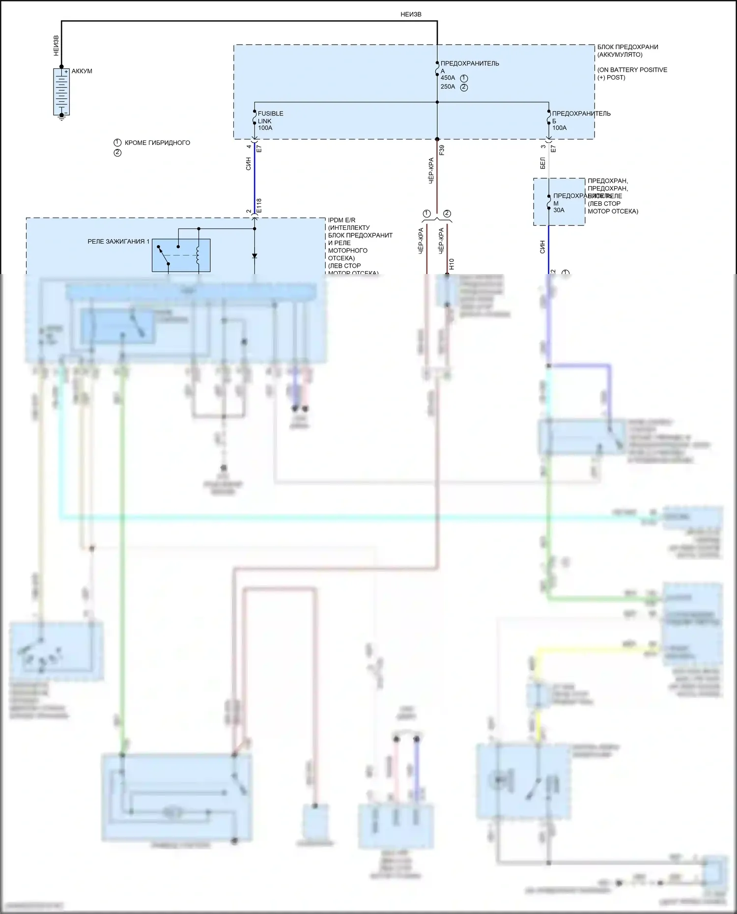Rogue Nissan II рестайлинг (2016-2020): Электросхема стартера, с интеллектуальным ключом 