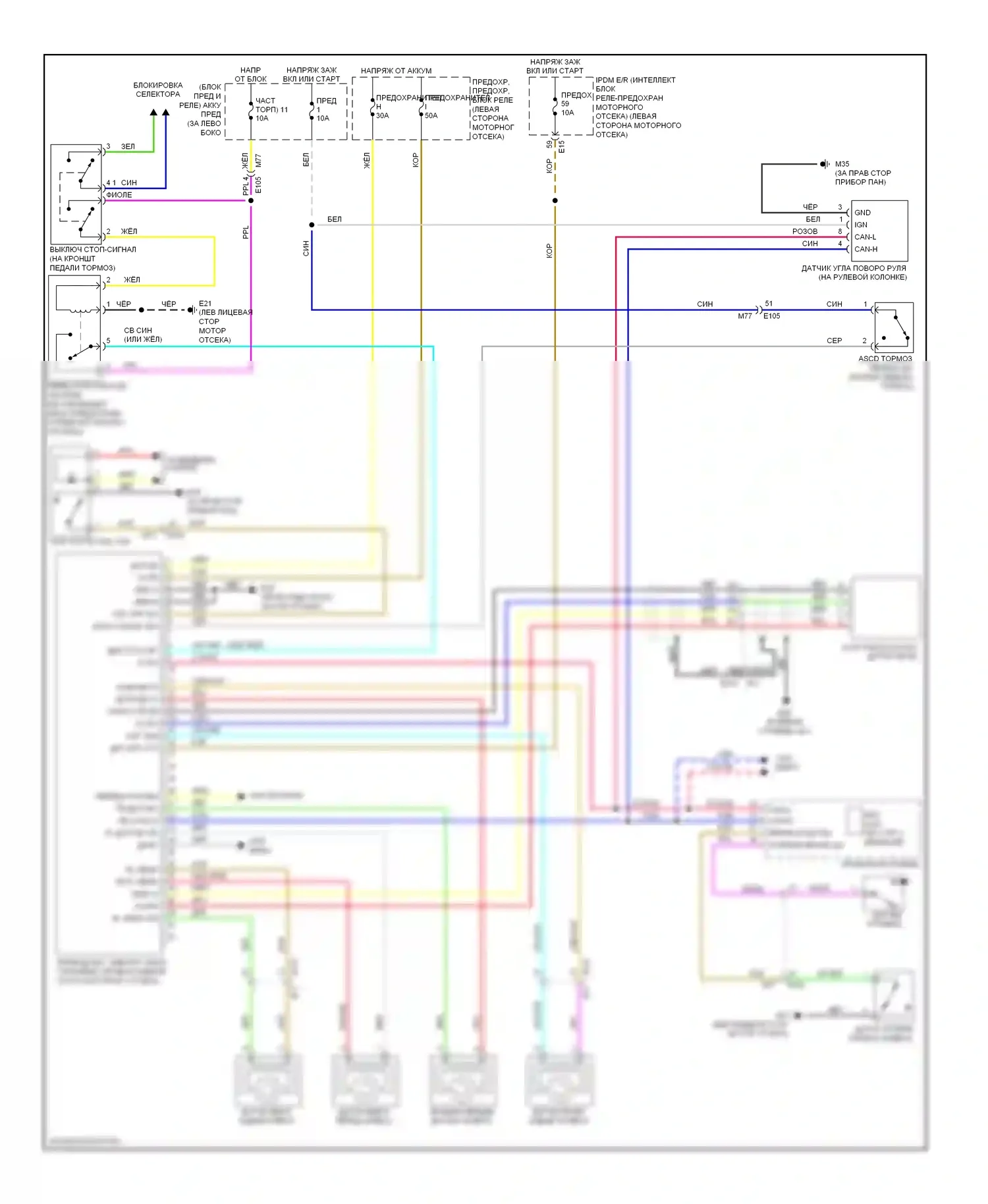Rogue Nissan II (2013-2016): Антиблокировочная система abs электросхема соединений, с напряжением постоянного тока 