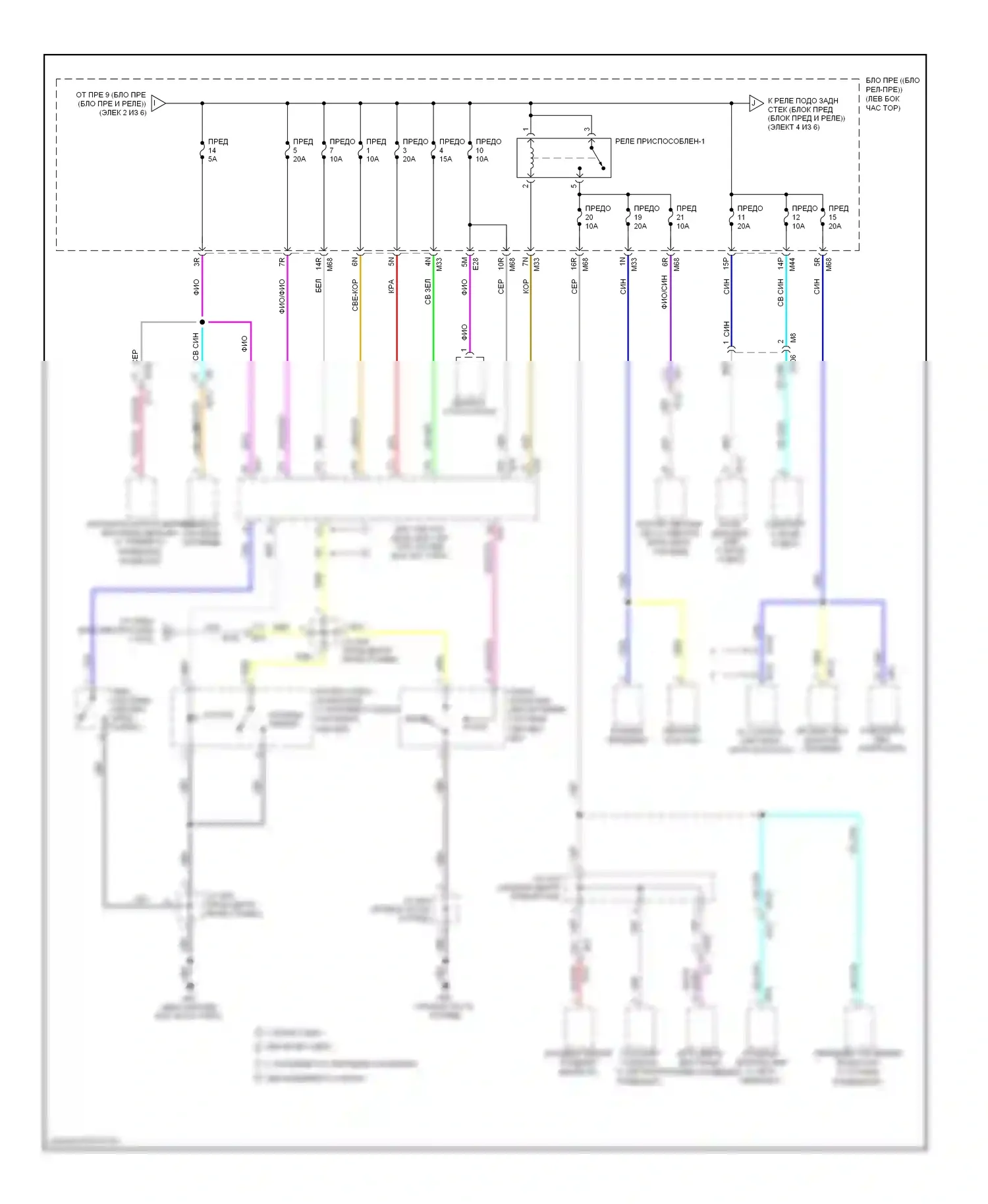 Rogue Nissan II (2013-2016): Электросхема блока предохранителей реле (3 из 6) 