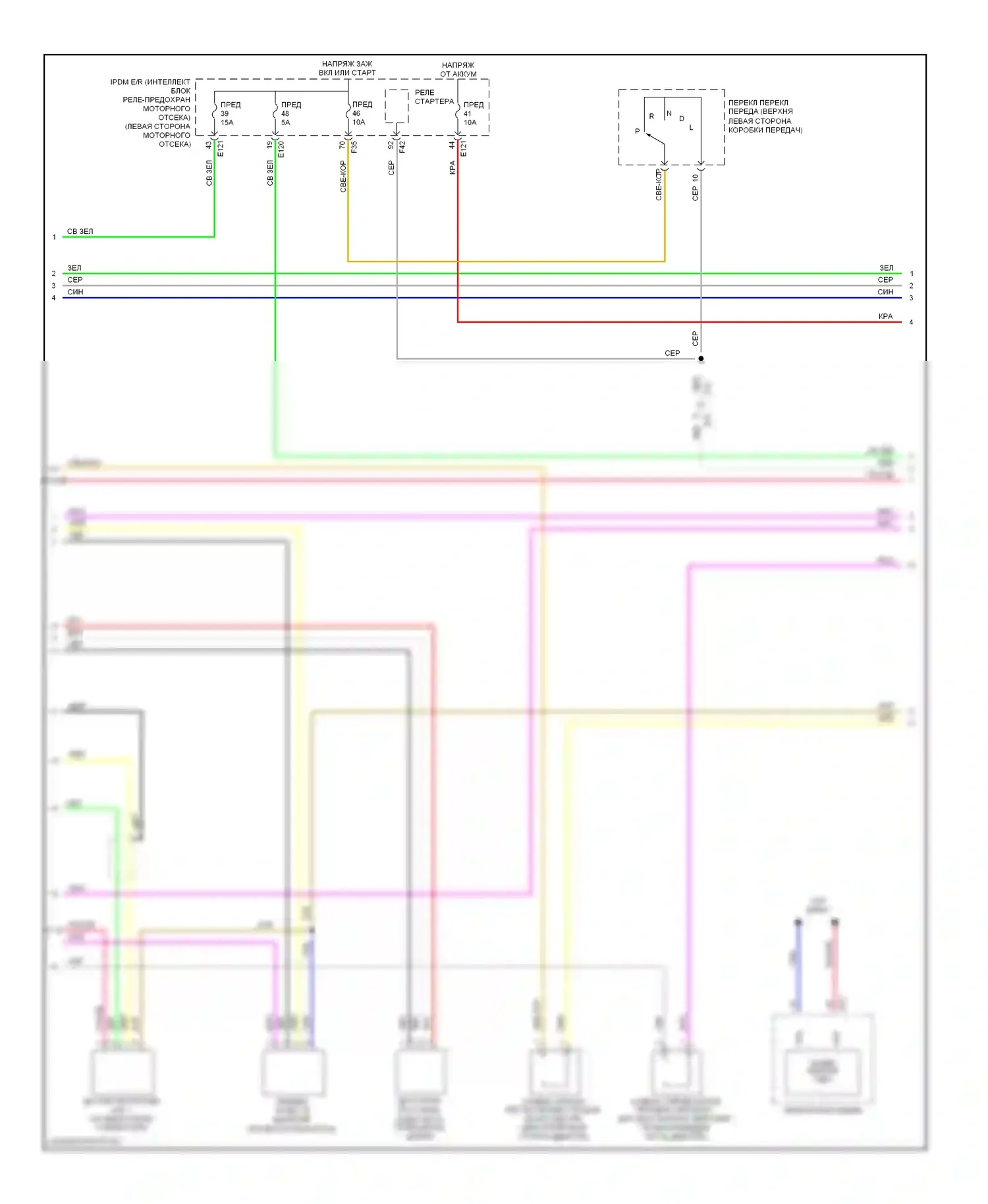 Rogue Nissan II (2013-2016): Электросхема двигателя 2.5l (2 из 4) 