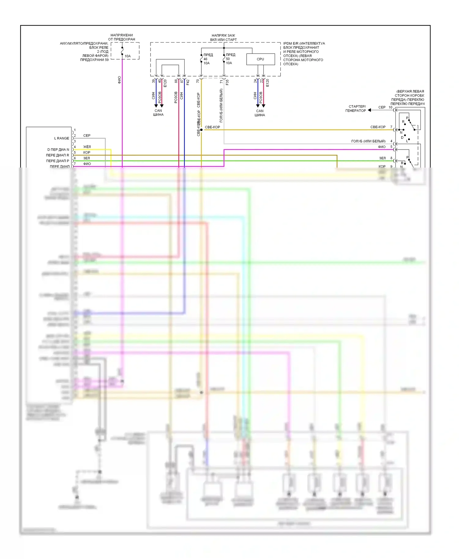 Rogue Nissan II (2013-2016): Электросхема cvt (1 из 2) 