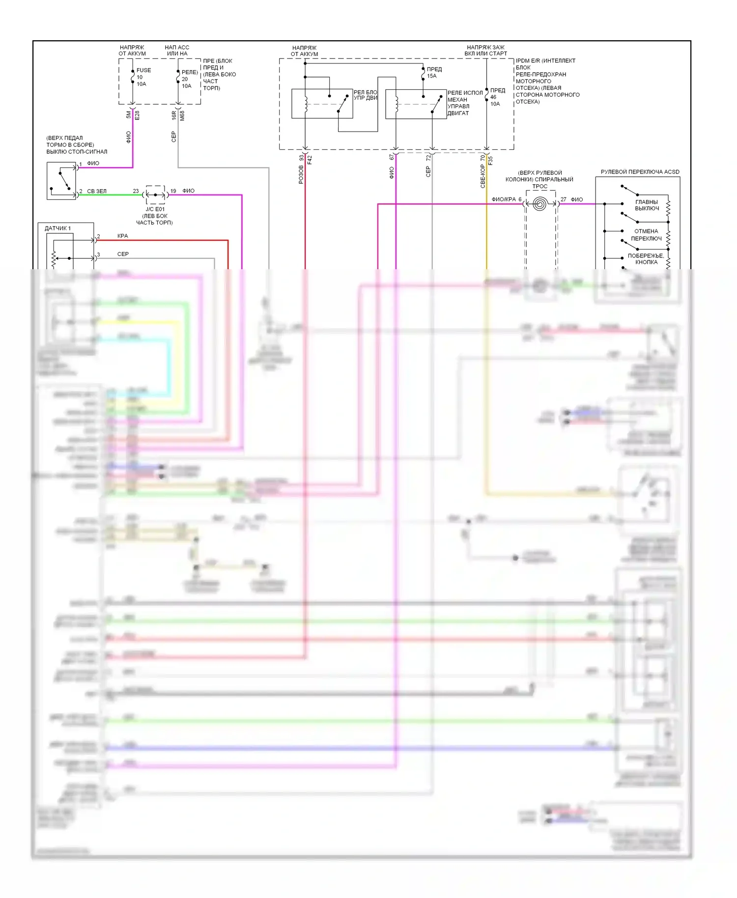 Rogue Nissan II (2013-2016): Электросхема круиз-контроля 