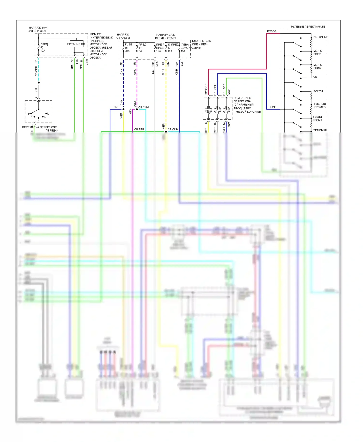 Rogue Nissan II (2013-2016): Электросхема магнитолы, bose (2 из 3) 