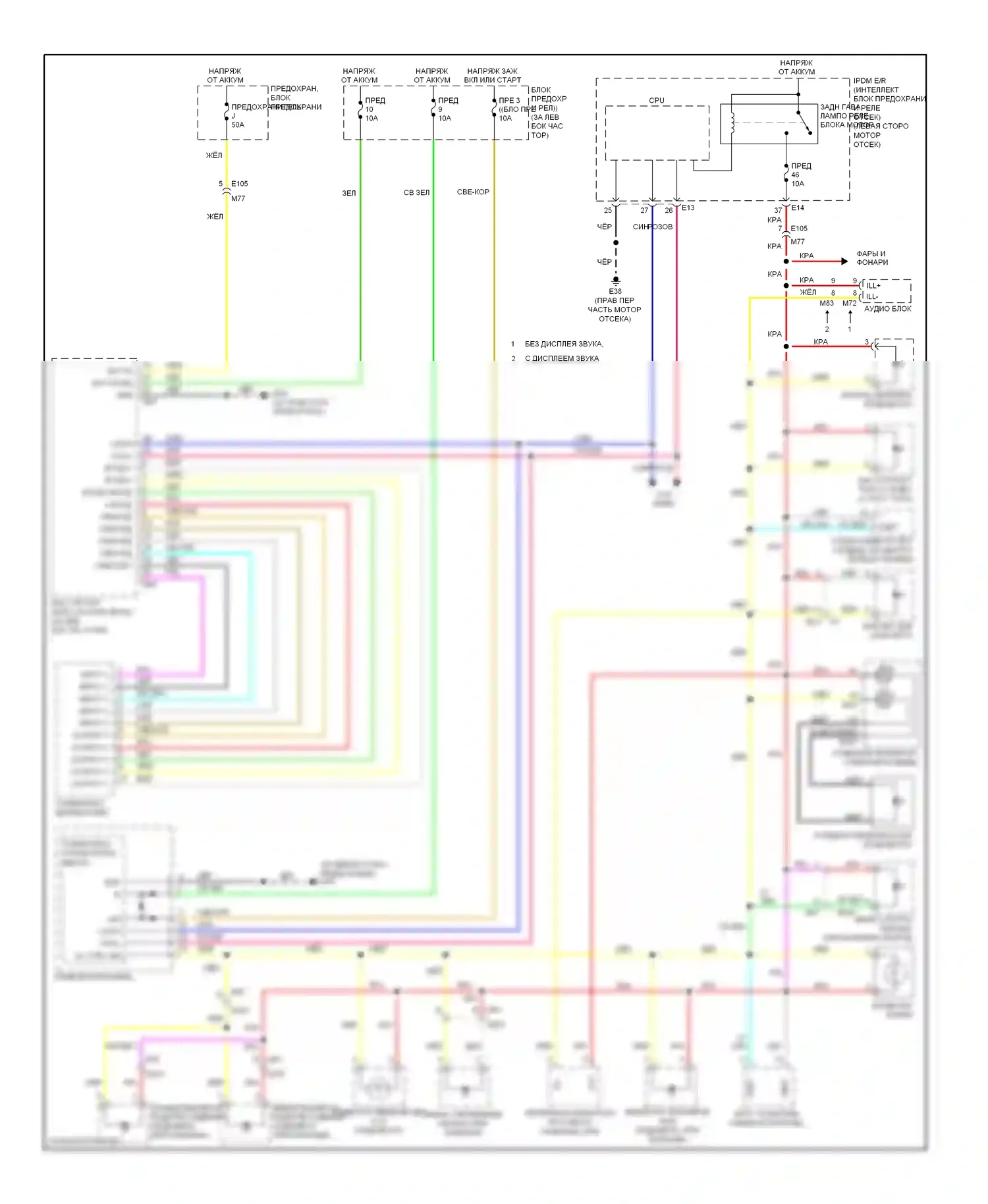 Rogue Nissan II (2013-2016): Электросхема подсветки приборной панели 