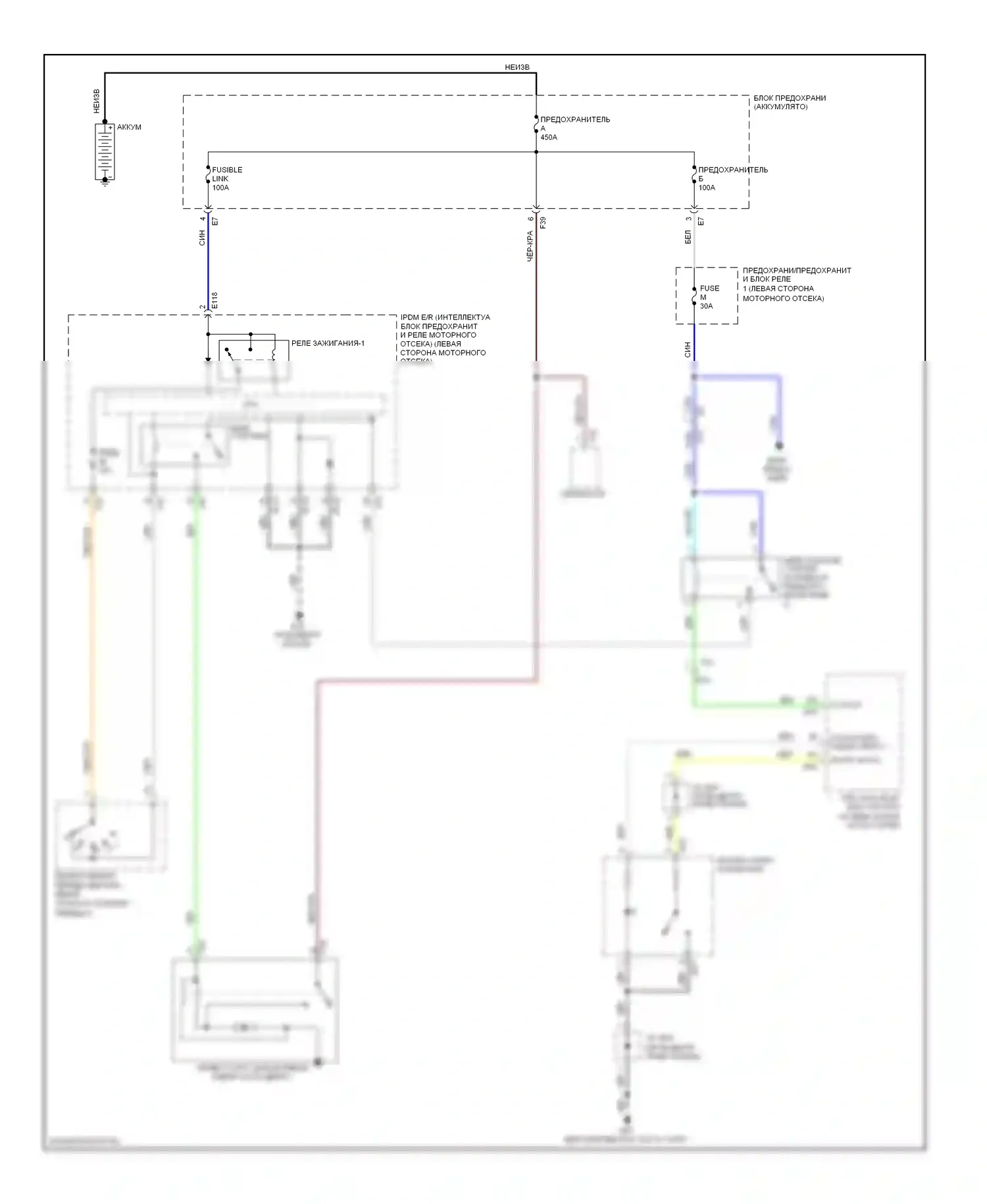 Rogue Nissan II (2013-2016): Электросхема стартера, с интеллектуальным ключом 