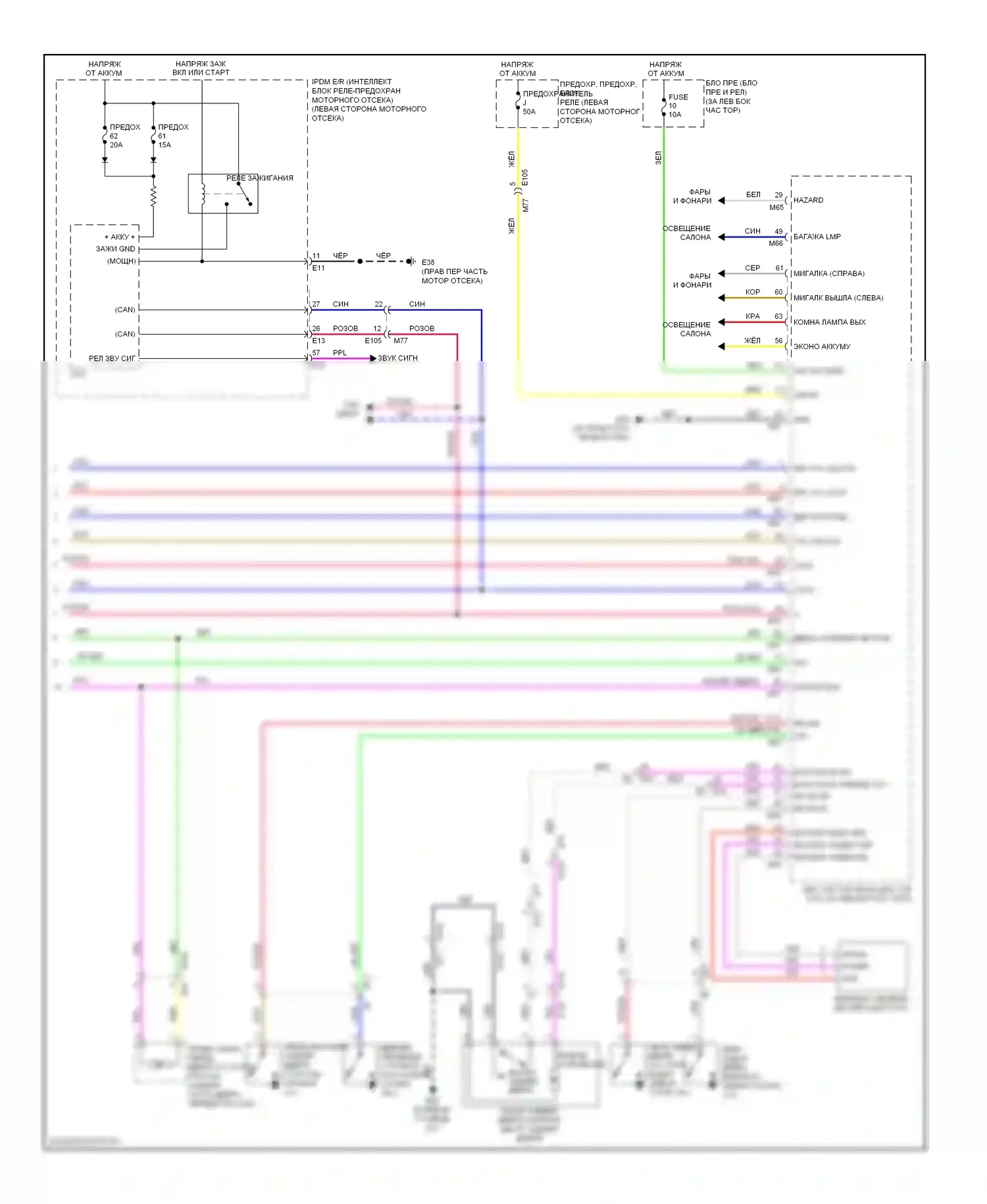 Rogue Nissan II (2013-2016): Электросхема центрального замка с интеллектуальным ключом (3 из 3) 