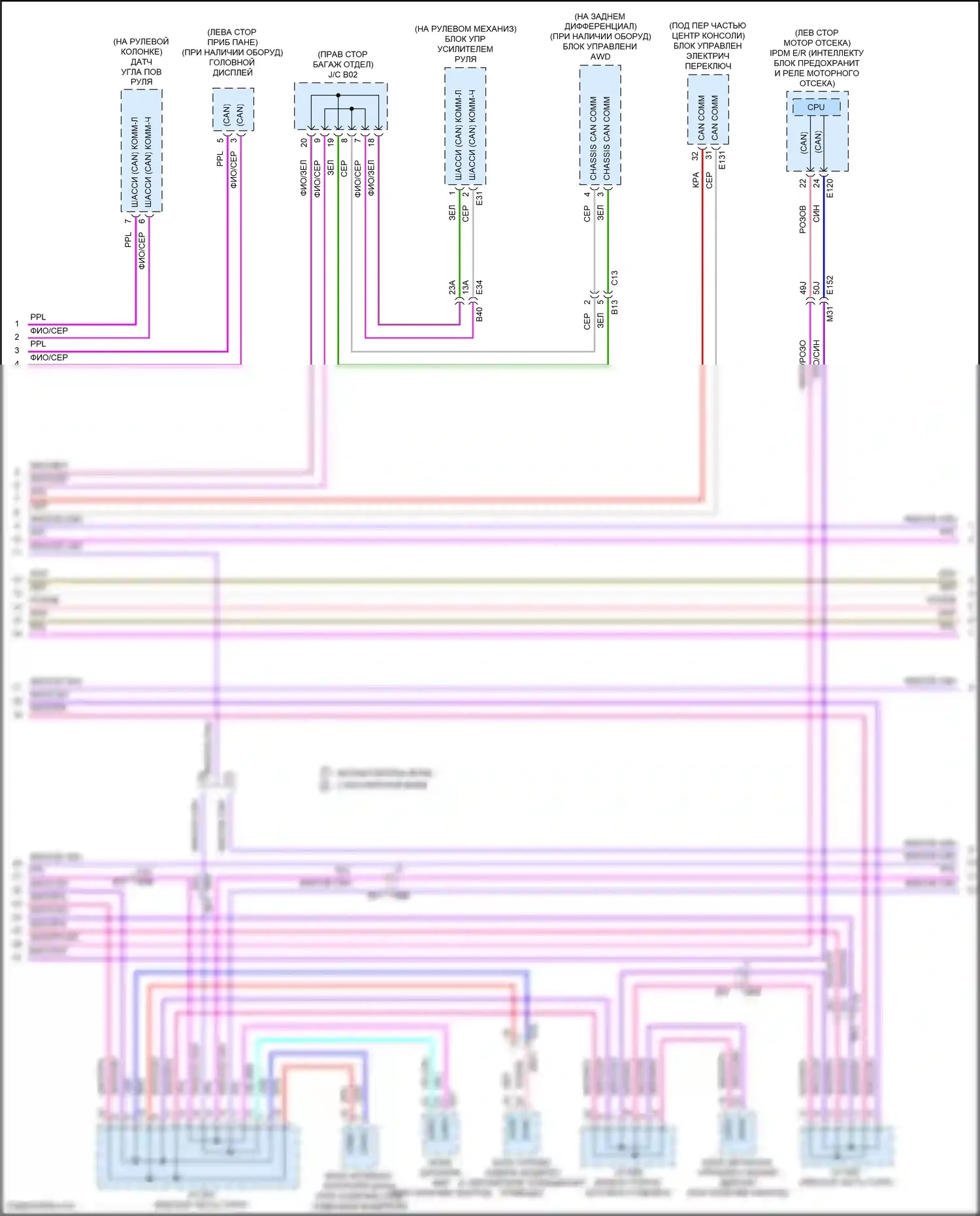 Rogue Nissan III (2020-2024): Can шина электросхема (3 из 4) 