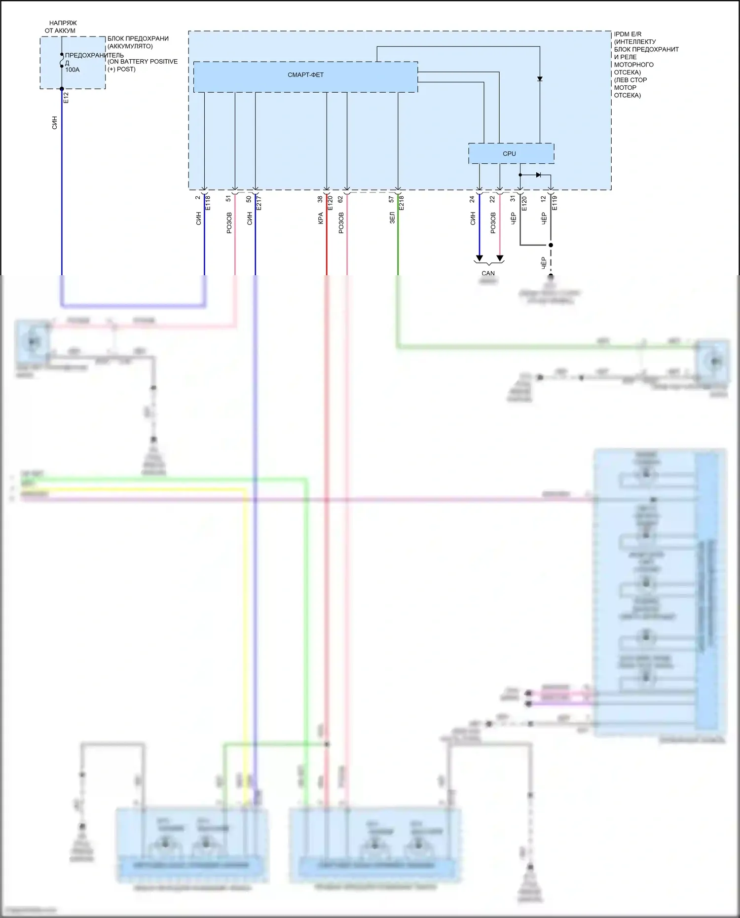 Rogue Nissan III (2020-2024): Электросхема фар (2 из 2) 