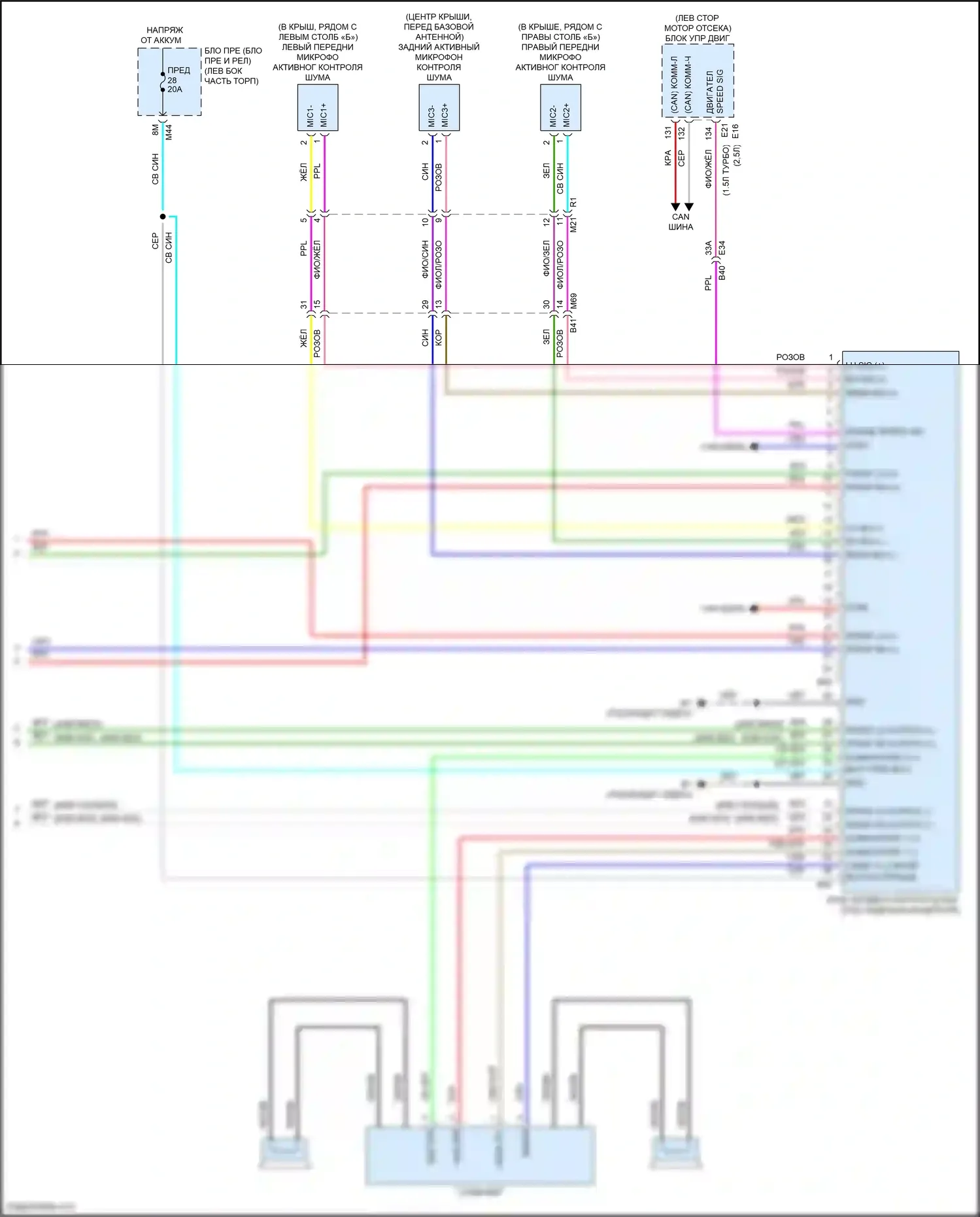 Rogue Nissan III (2020-2024): Электросхема магнитола, без bose (5 из 5) 