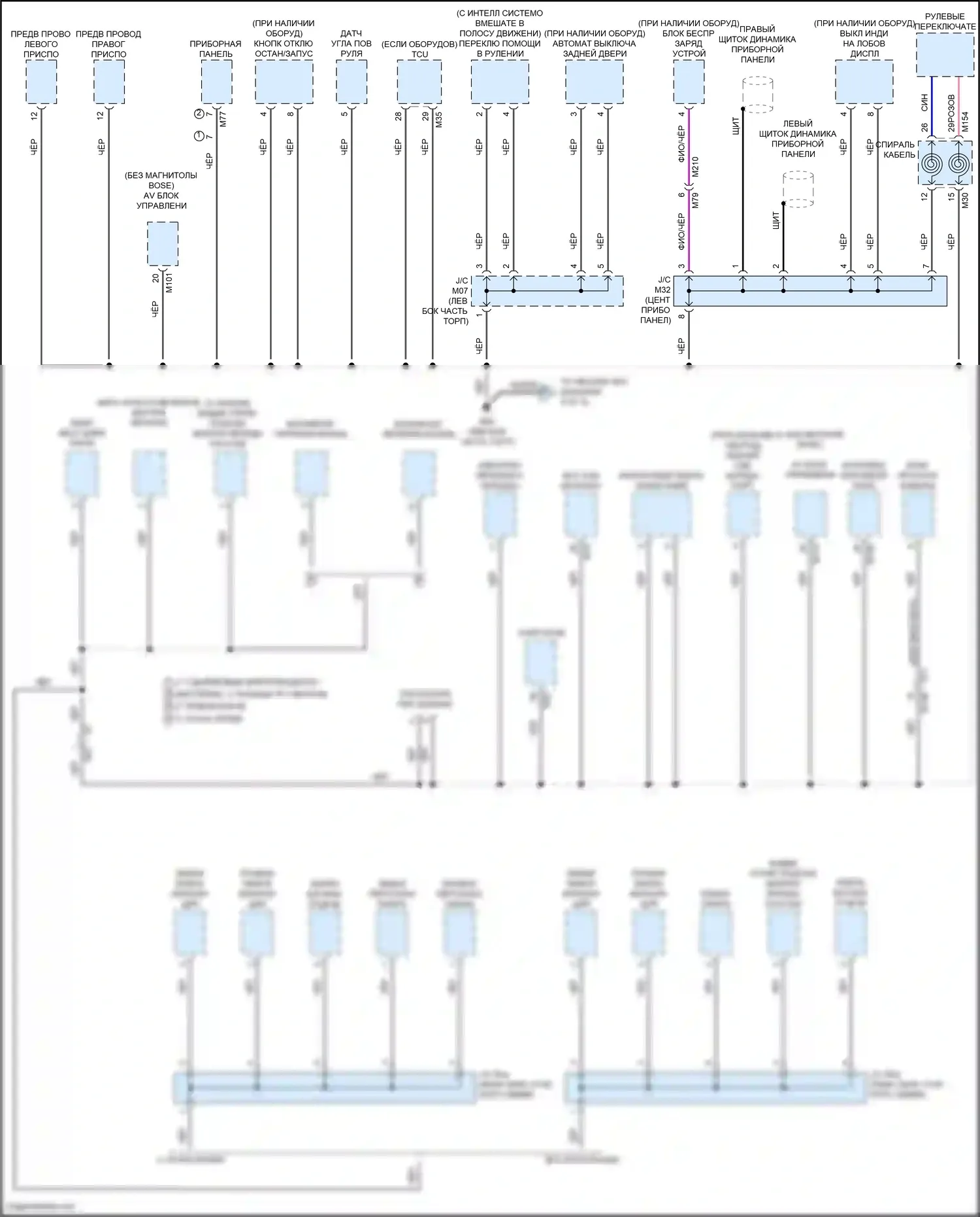 Rogue Nissan III (2020-2024): 1,5л турбо, электросхема точек подключения масс (4 из 5) 