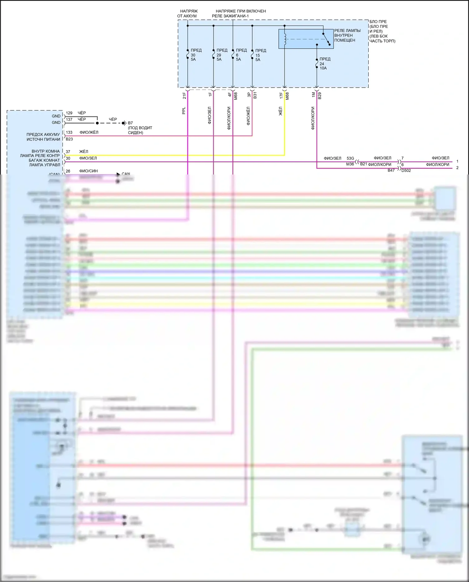 Rogue Nissan III (2020-2024): Электросхема подсветки приборной панели (1 из 3) 