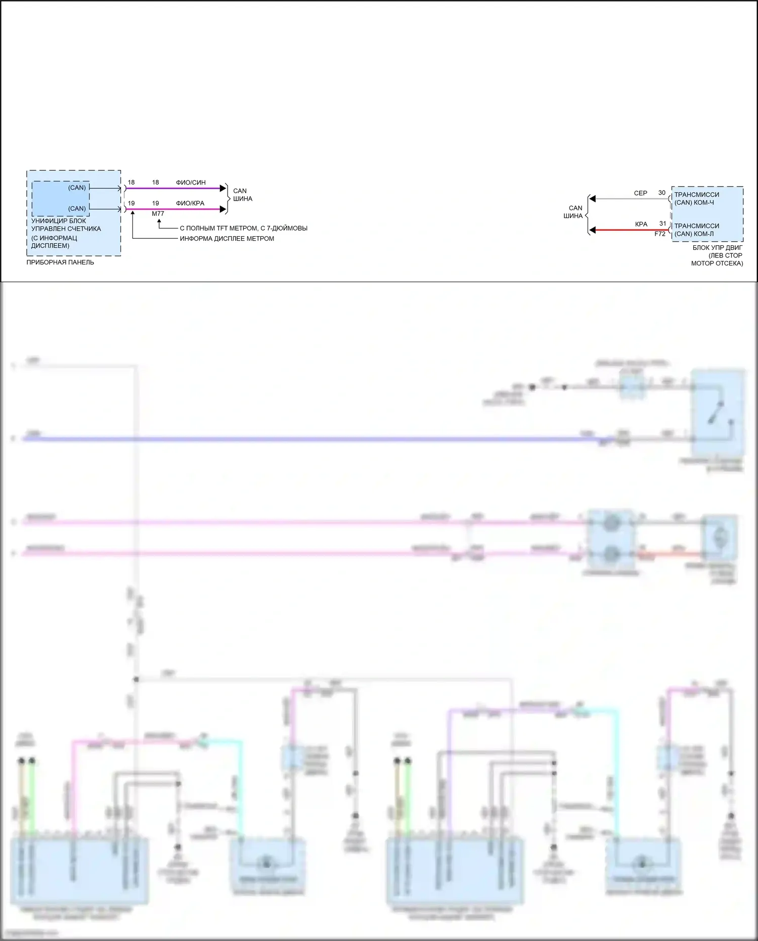Rogue Nissan III (2020-2024): Электросхема системы помощи водителю (2 из 2) 