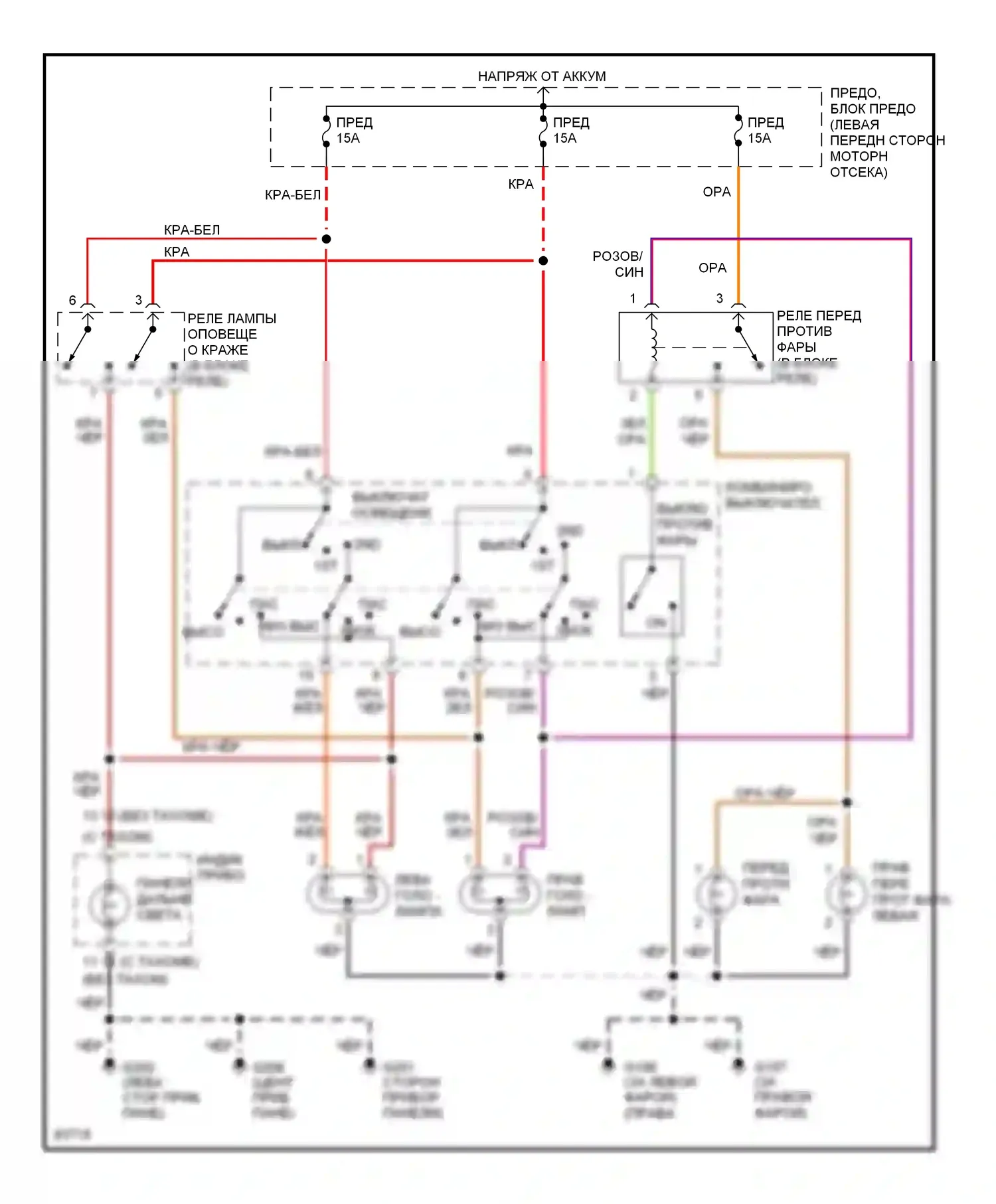 Sentra Nissan B14 (1994-1999): Электросхема фар, без дрели 