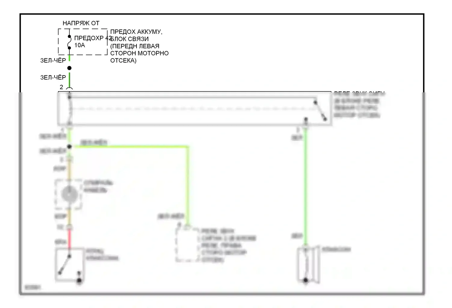 Sentra Nissan B14 (1994-1999): Электросхема клаксона 