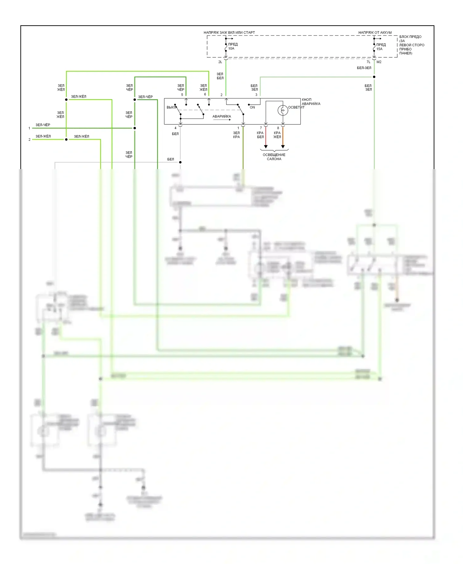 Sentra Nissan B15 (1998-2006): Электросхема фар и фонарей (2 из 2) 