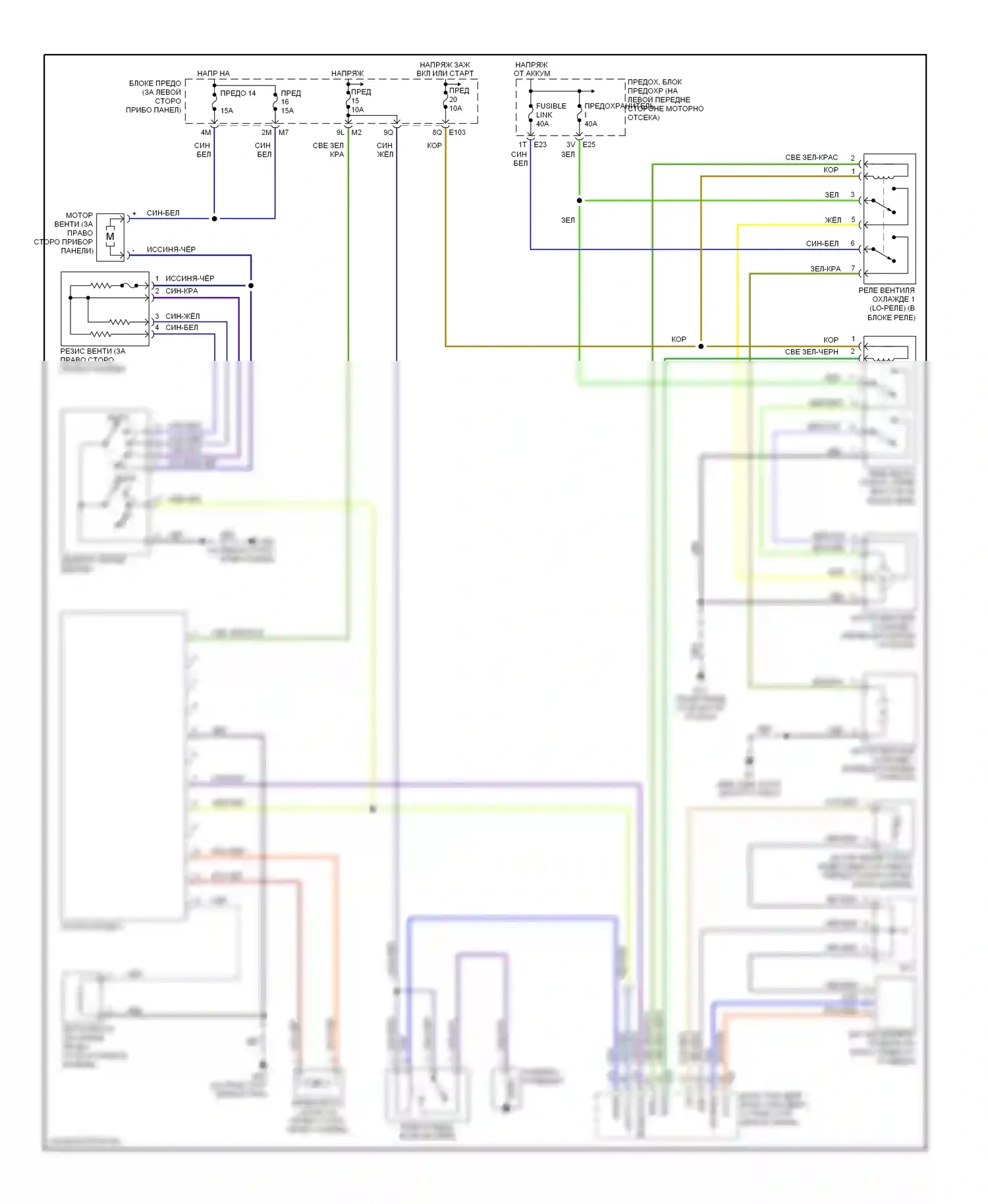Sentra Nissan B15 (1998-2006): 1.8л, электросхема ручного кондиционера 