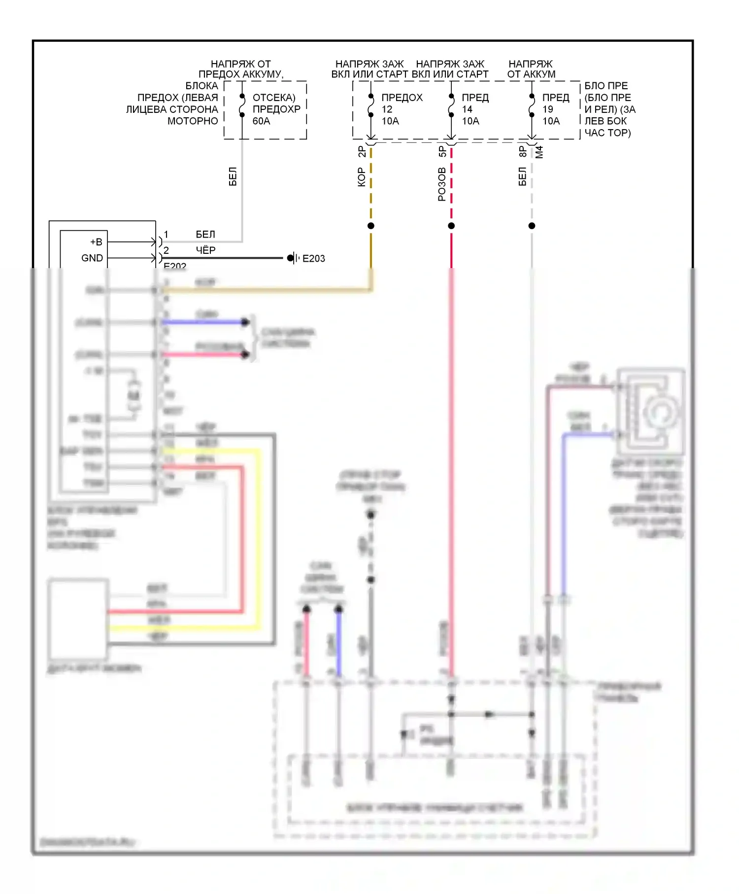 Sentra Nissan B16 рестайлинг (2009-2012): Электросхема электроусилителя руля 