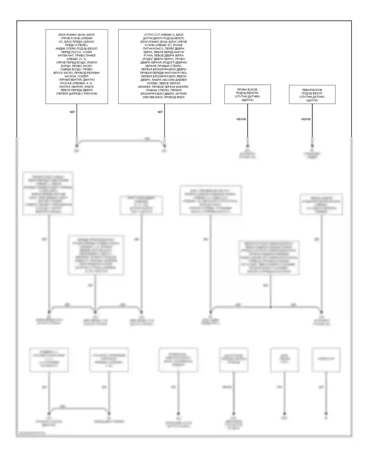 Sentra Nissan B16 (2006-2009): Электросхема точек подключения масс 