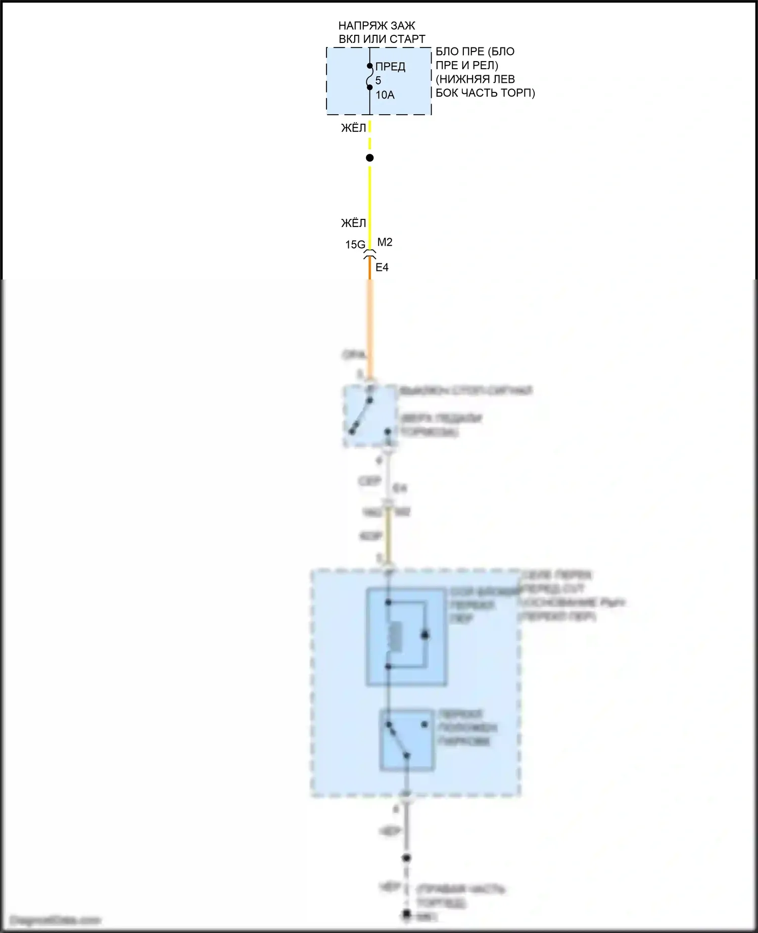 Sentra Nissan B17 рестайлинг (2015-2019): Электросхема блокировки селектора 