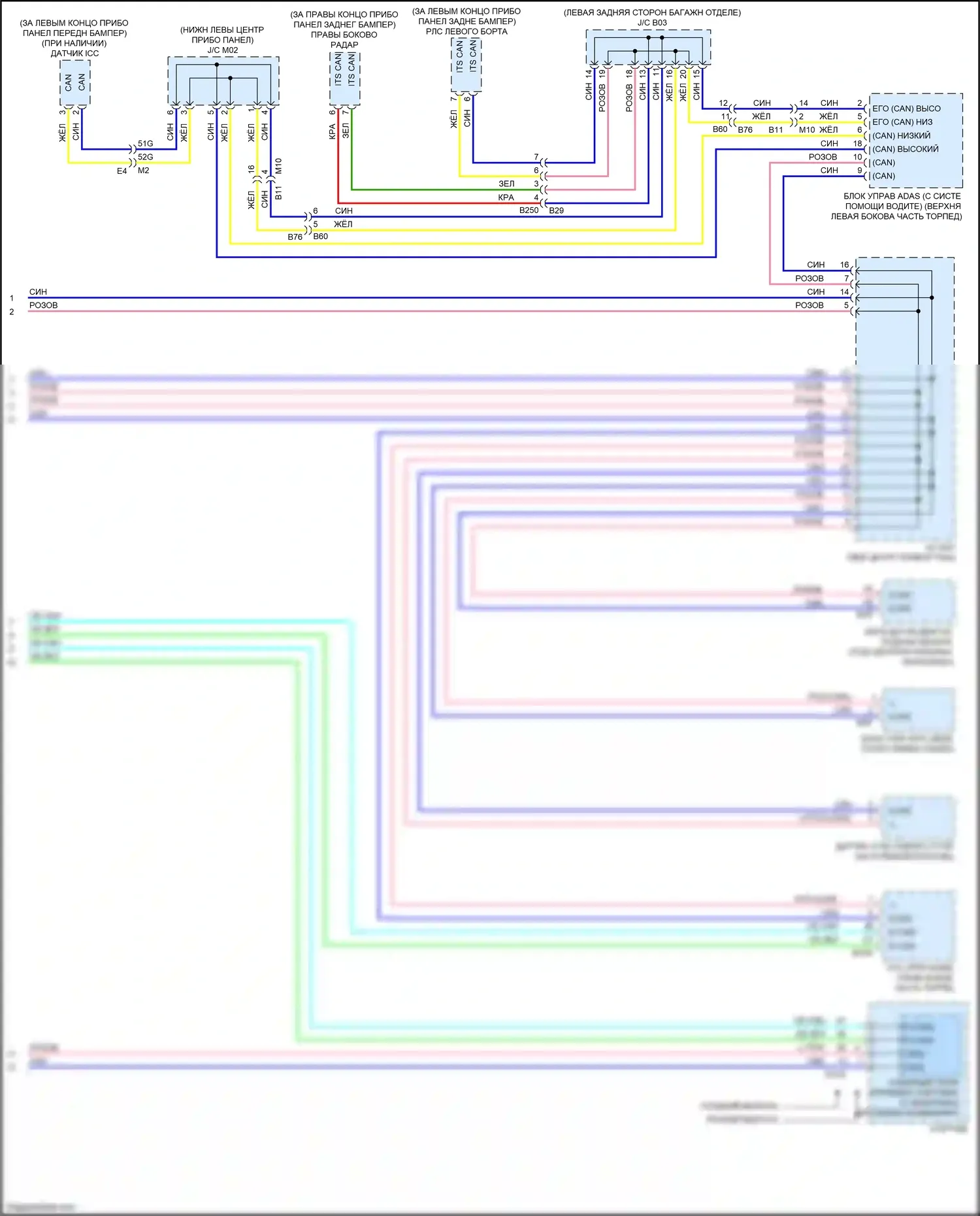 Sentra Nissan B17 рестайлинг (2015-2019): Can шина электросхема (2 из 2) 