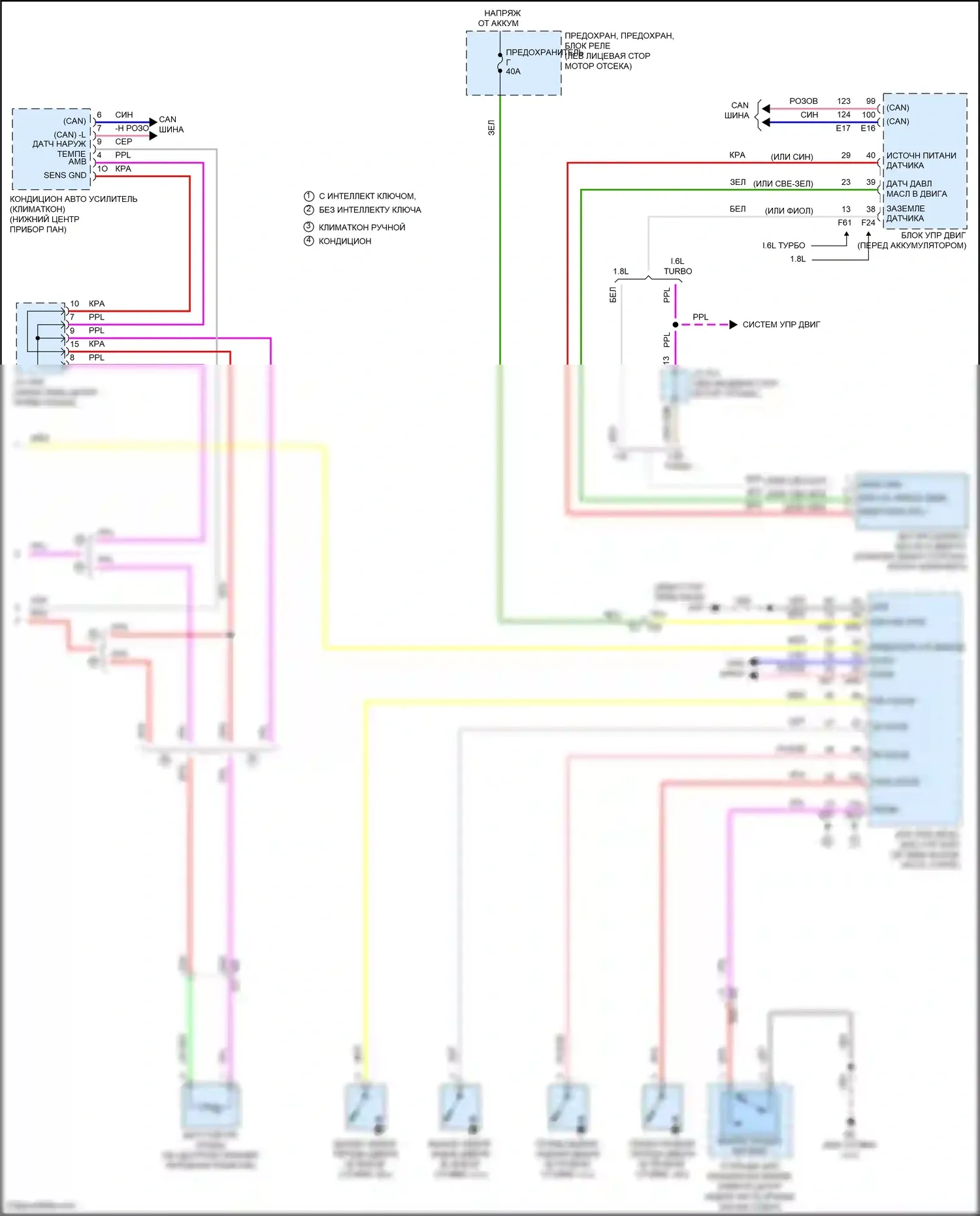 Sentra Nissan B17 рестайлинг (2015-2019): Электросхема приборной панели, поздний выпуск (3 из 3) 