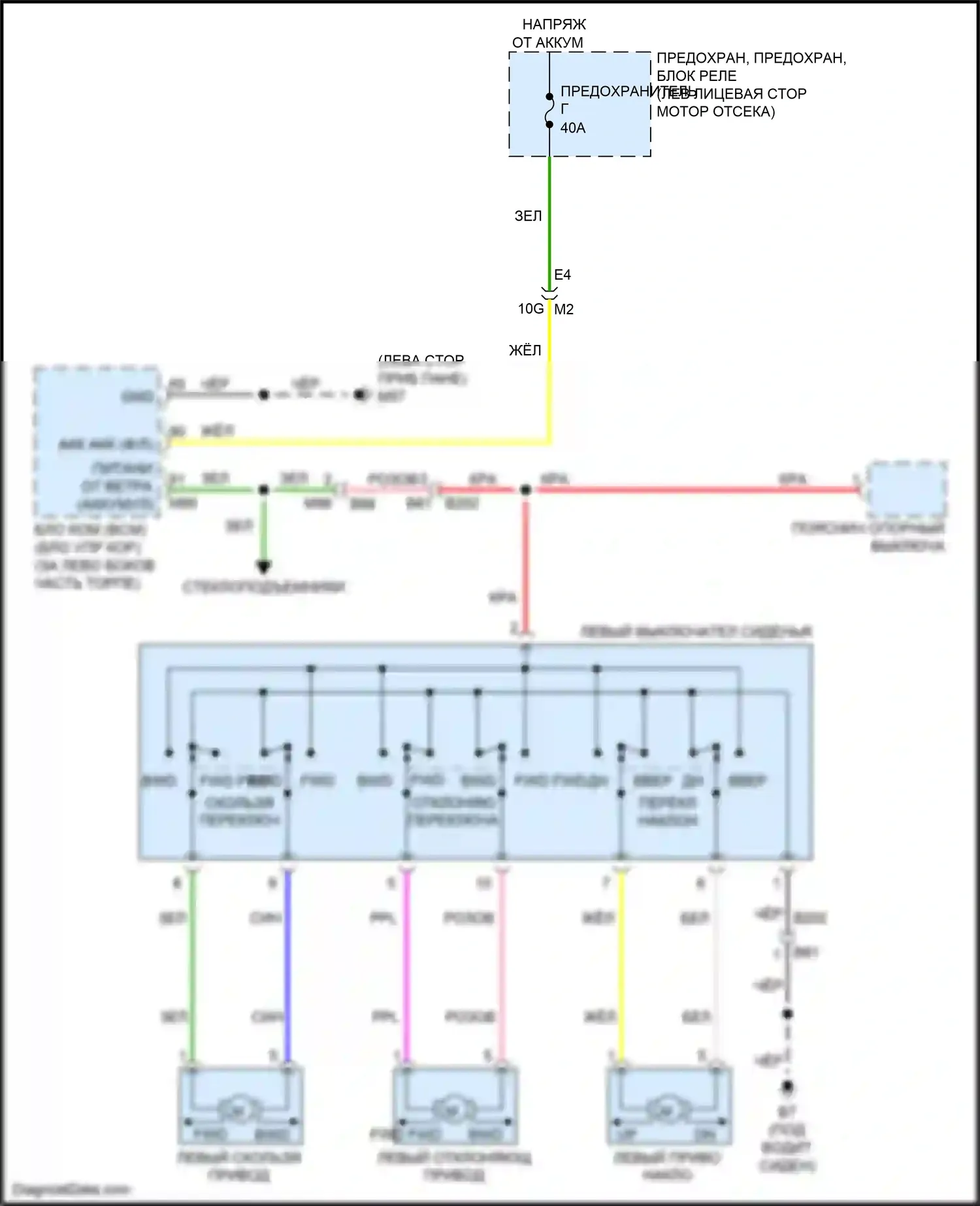 Sentra Nissan B17 рестайлинг (2015-2019): Питание водительского сиденья электросхема 