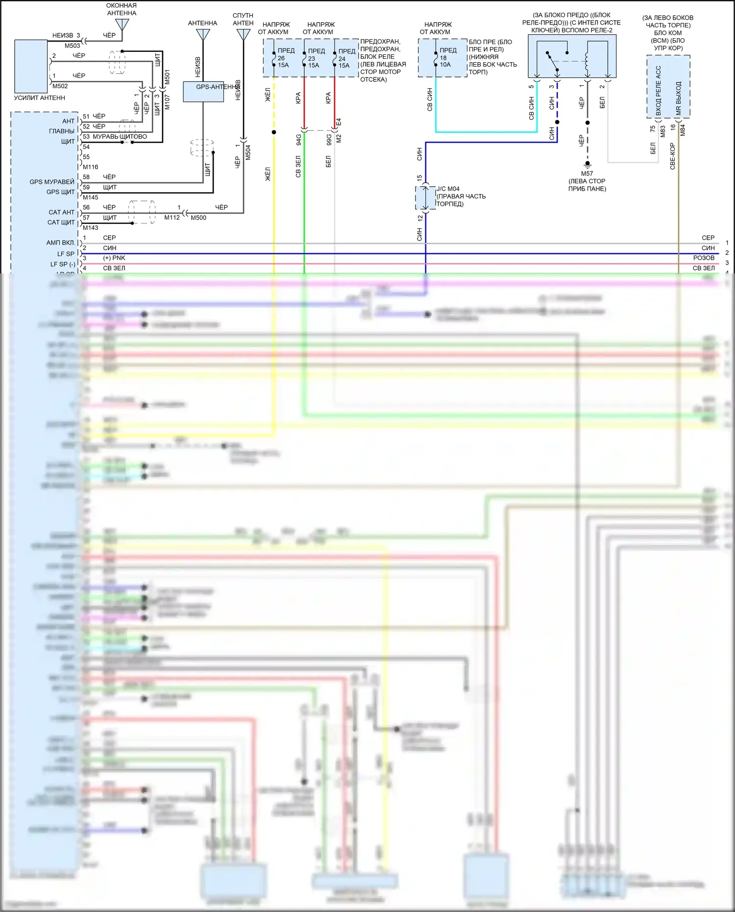 Sentra Nissan B17 рестайлинг (2015-2019): Электросхема навигации, с bose (1 из 3) 