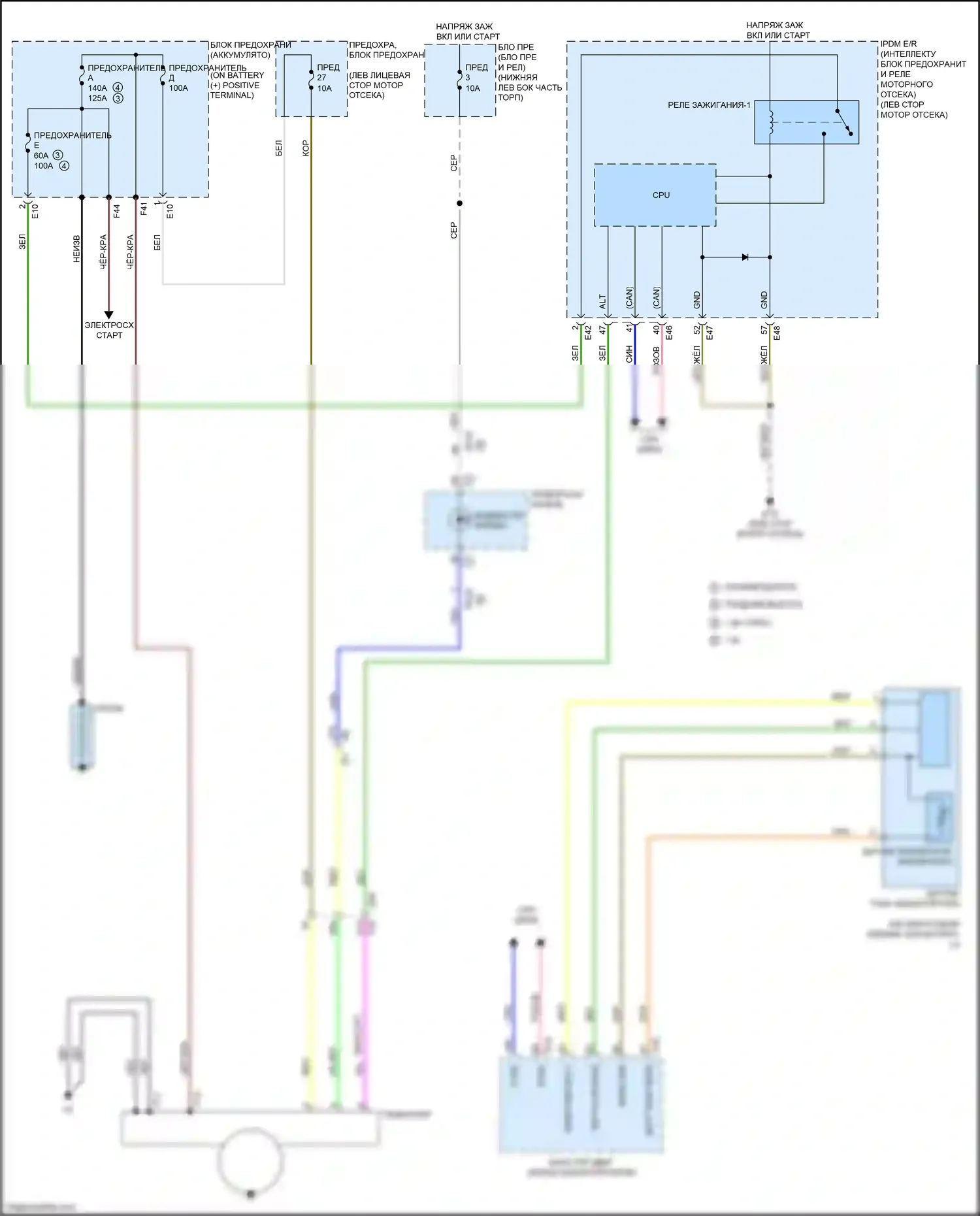 Sentra Nissan B17 рестайлинг (2015-2019): Электросхема генератора 